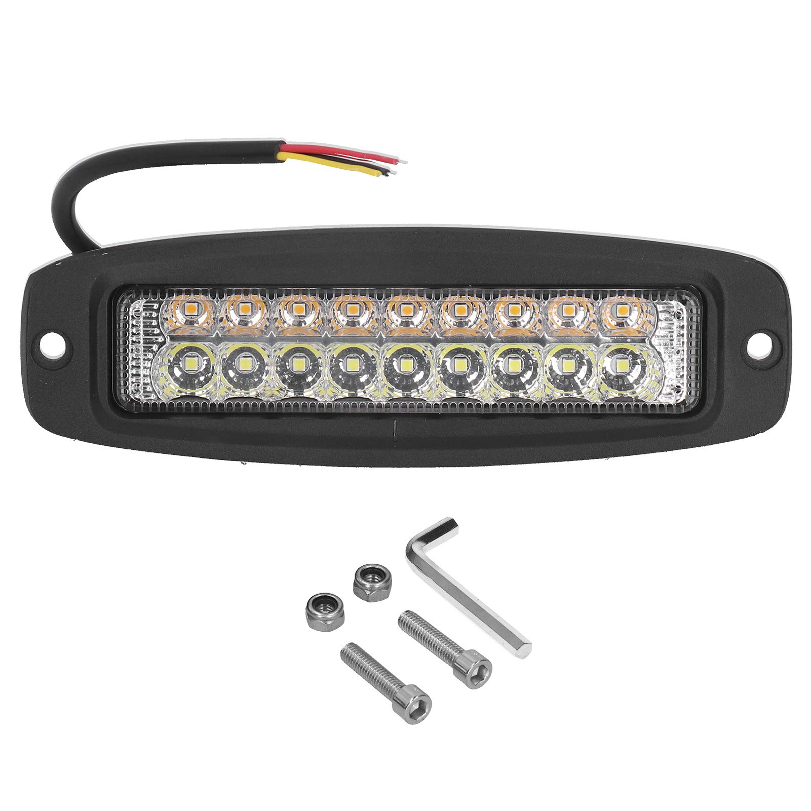 18W LED Warning Light - 2800lm Yellow/White, IP67 Waterproof Emergency Strobe Light for Trucks, Cars, SUVs - Ideal for Roadside Emergencies, Construction Zones & Vehicle Safety