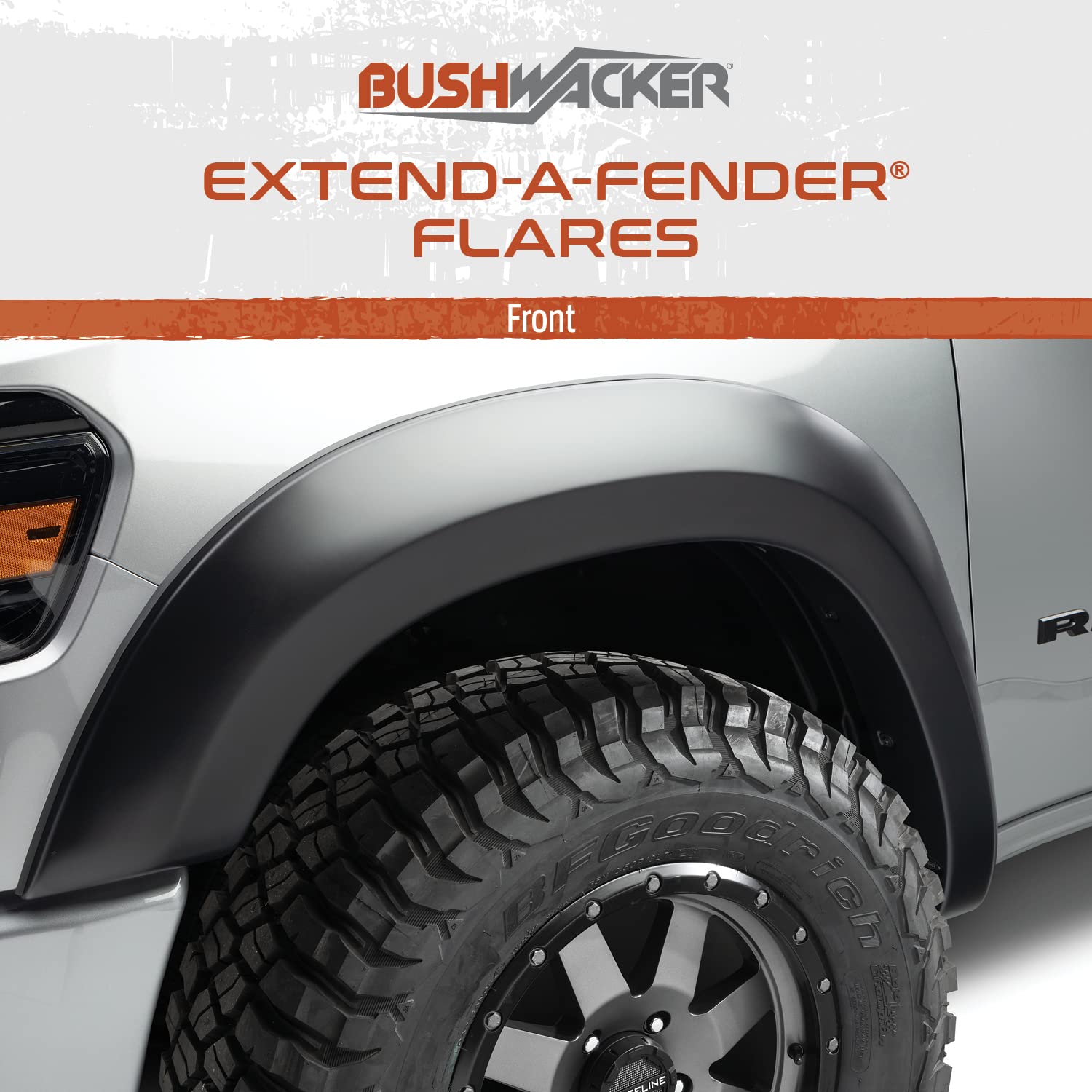 Bushwacker Extend-A-Fender Extended Front Fender Flares - 2-Piece Set, Black Smooth Finish (50035-02) | Compatible with 2009-2018 Dodge Ram 1500 & 2019-2022 Ram 1500 Classic (Excludes R/T & Rebel) | Off-Road Protection & Enhanced Style for Trucks