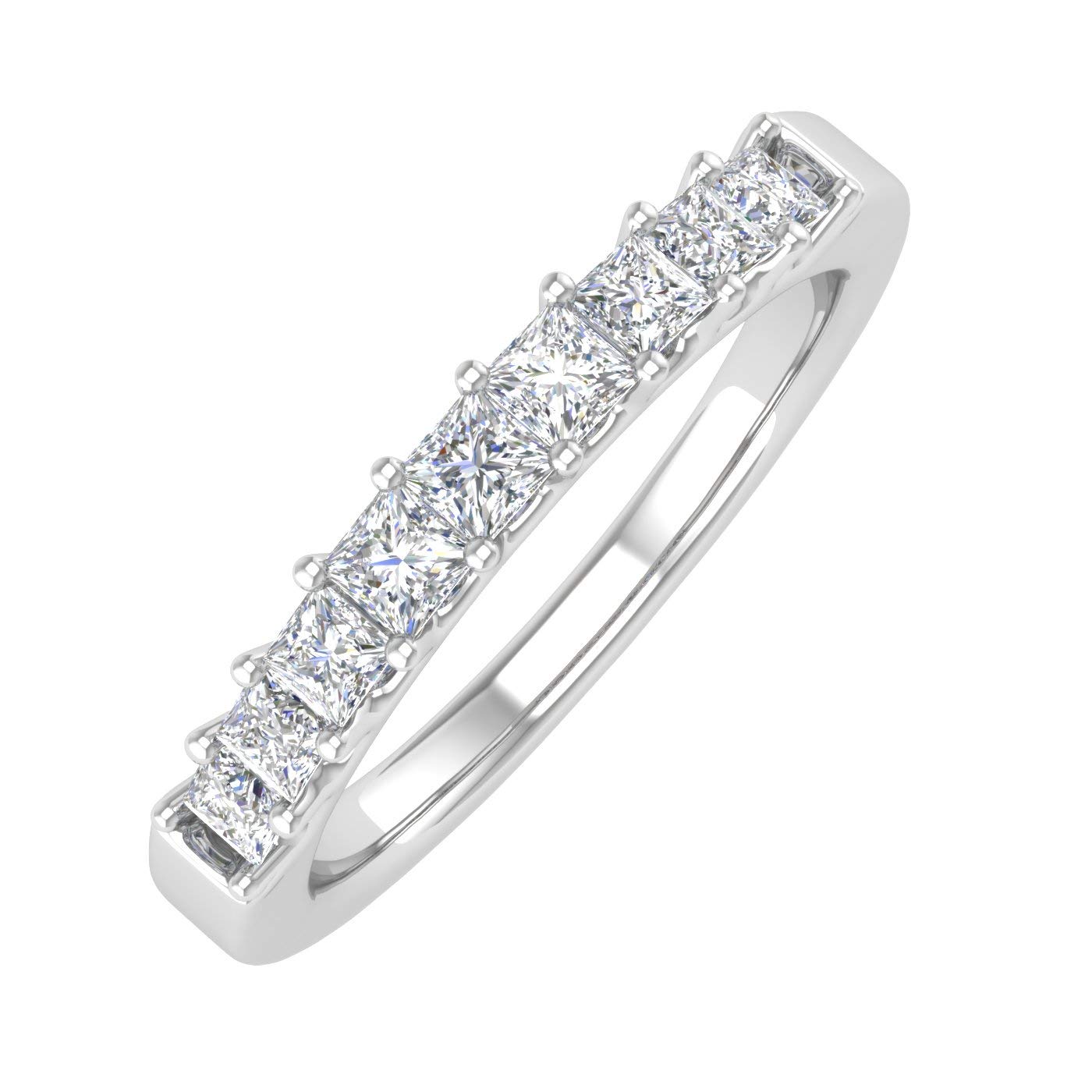 1/2 Carat Princess Cut Diamond Wedding Band Ring in 14K Gold - Elegant Bridal Jewelry for Engagement, Anniversary & Special Occasions