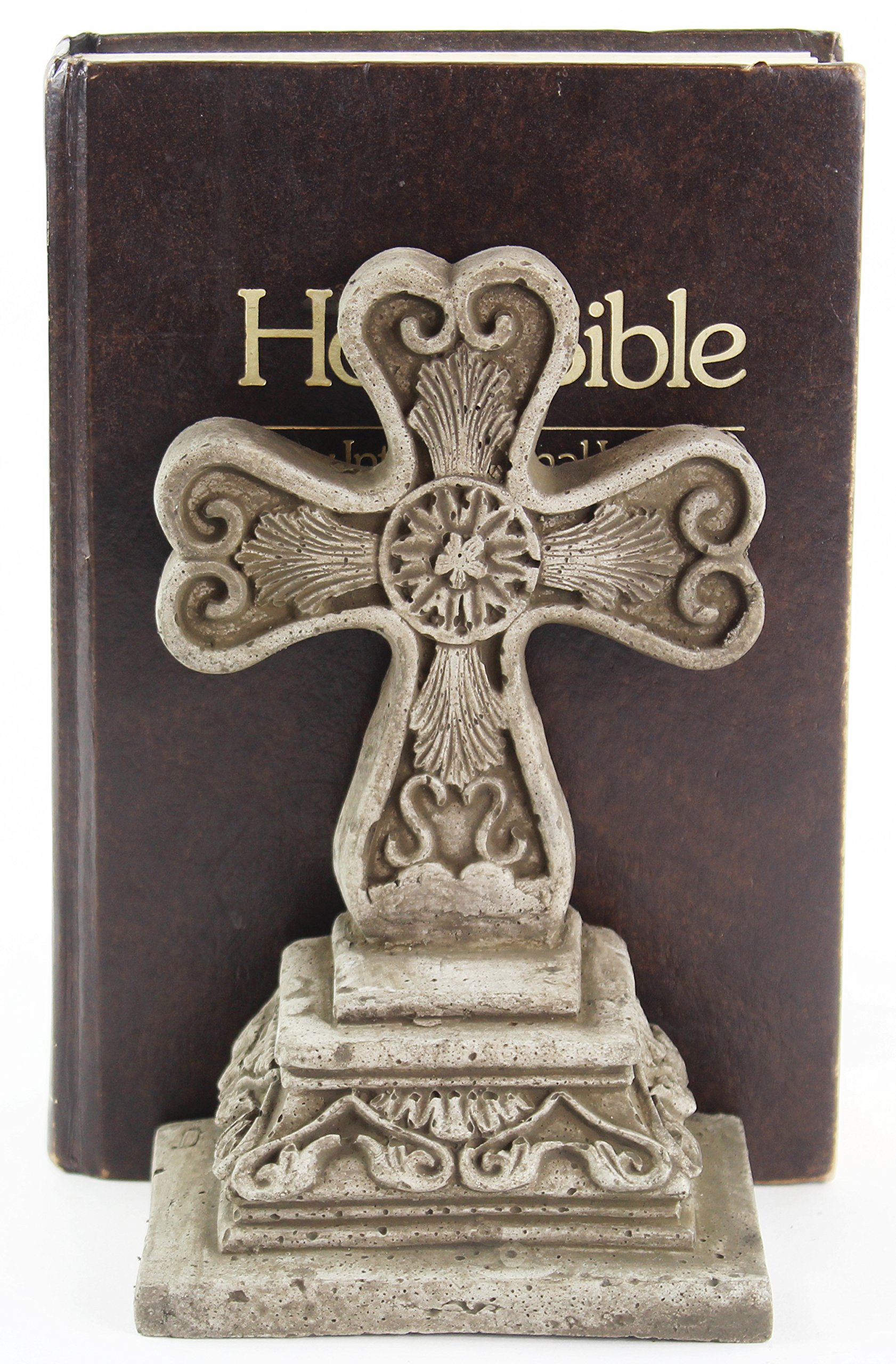 Heavy Duty Concrete Bookends - Religious Statue Book Holders for Church, Home & Office Decor - Perfect for Organizing Books, Bibles & Decorative Displays