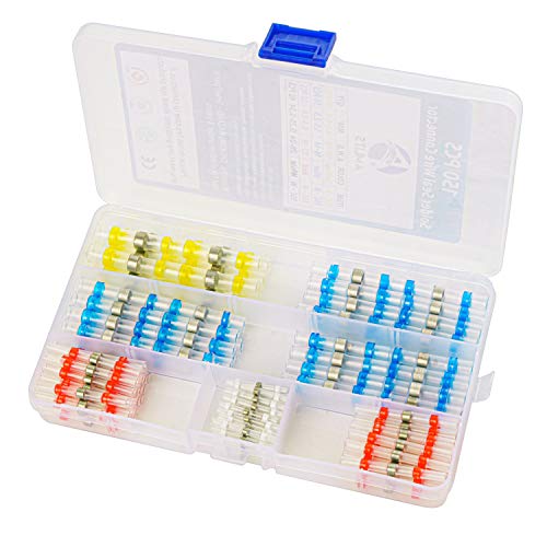 Amlits 150 PCS Solder Seal Wire Connectors - Heat Shrink Butt Connectors, Waterproof & Insulated Electrical Terminals for Automotive, Marine & Home Wiring (150PCS) - Perfect for DIY, Electrical Repairs & Waterproof Wire Connections