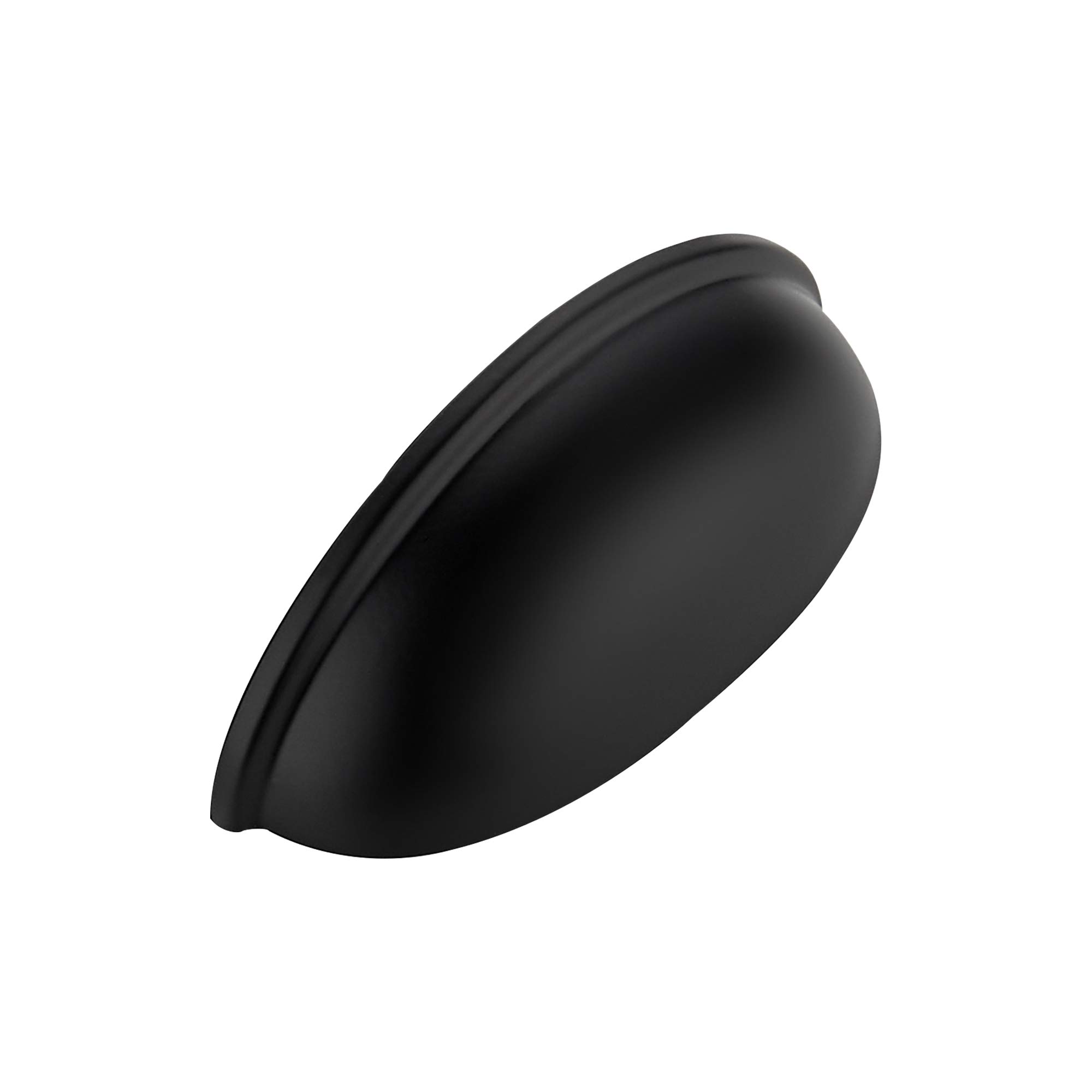 35 Pack 3 Inch Black Cabinet Drawer Pulls - Matte Flat Black Kitchen Cup Handles & Knobs for Cabinets, Dressers, Vanities - Hole Center 3