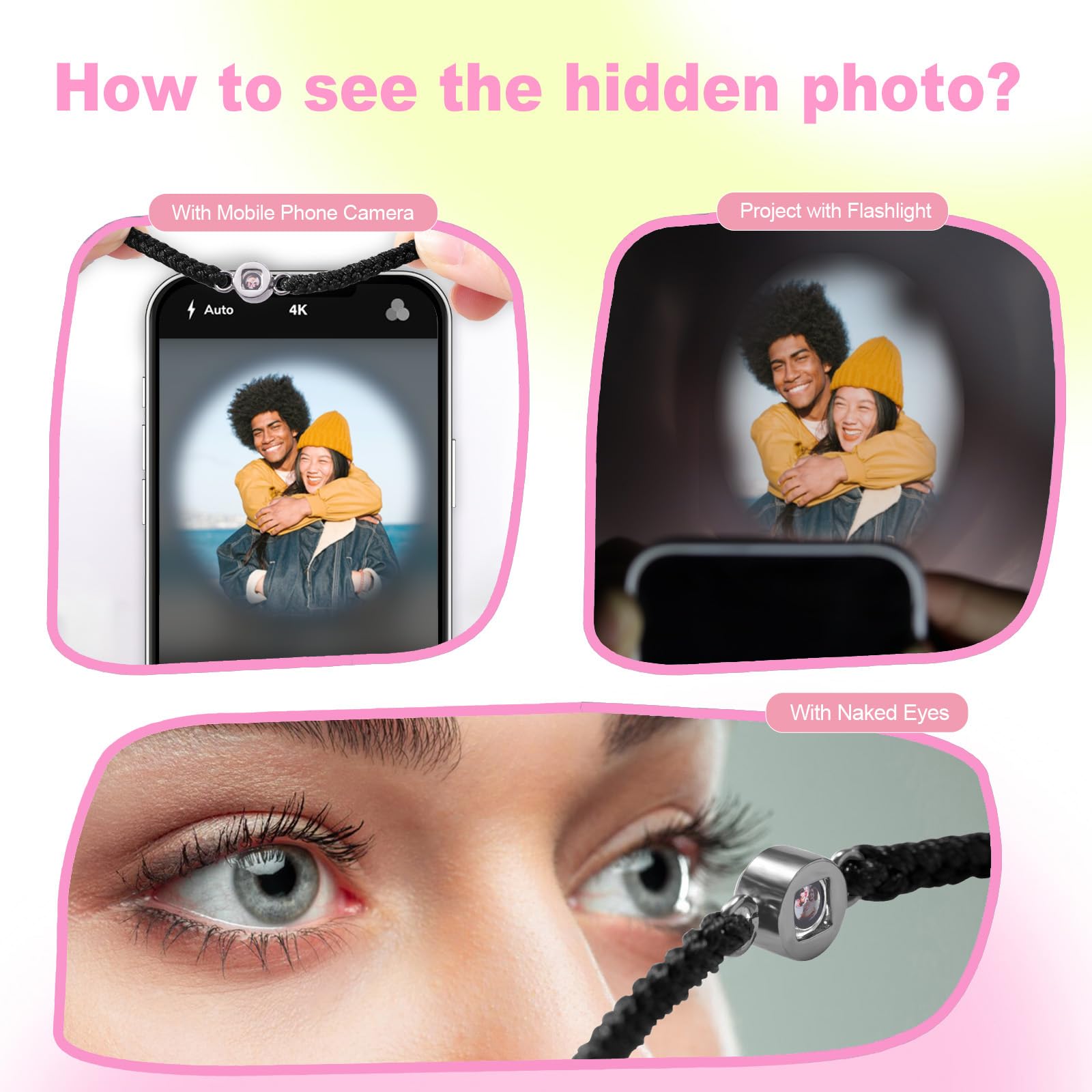 Custom Photo Projection Bracelets for Women & Men - Personalized Picture Inside Bracelet - Unique Valentine’s Day, Birthday & Christmas Gifts - Perfect for Anniversaries, Couple Jewelry & Special Occasions