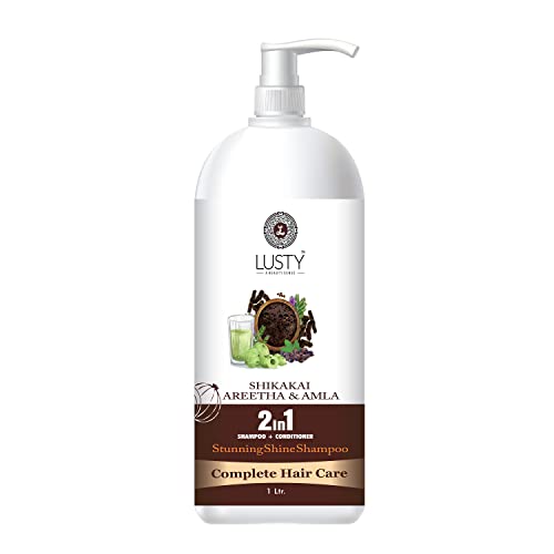 LUSTY A BEAUTY SENSE Complete Hair Care 2-in-1 Shampoo + Conditioner with Shikakai, Areetha & Amla - 1 Liter for Men & Women - Promotes Hair Growth & Reduces Hair Fall for Daily Use