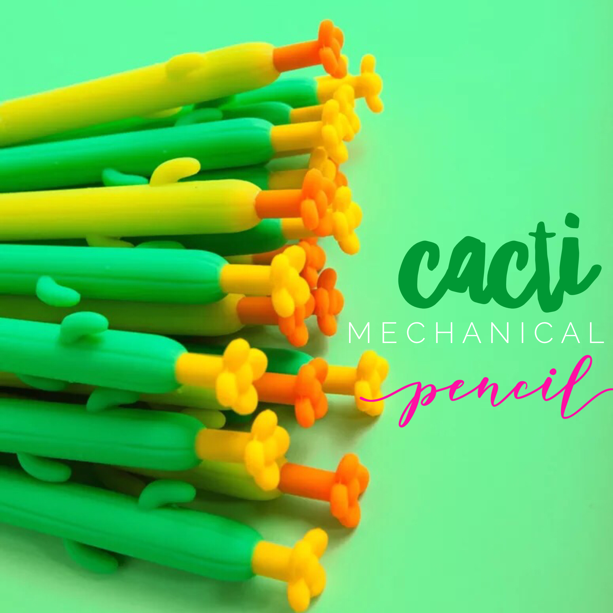 Premium Cactus-Themed Mechanical Pencil - 0.5mm Lead, Ergonomic Grip for Smooth Writing - Perfect for School, Office & Art Sketching
