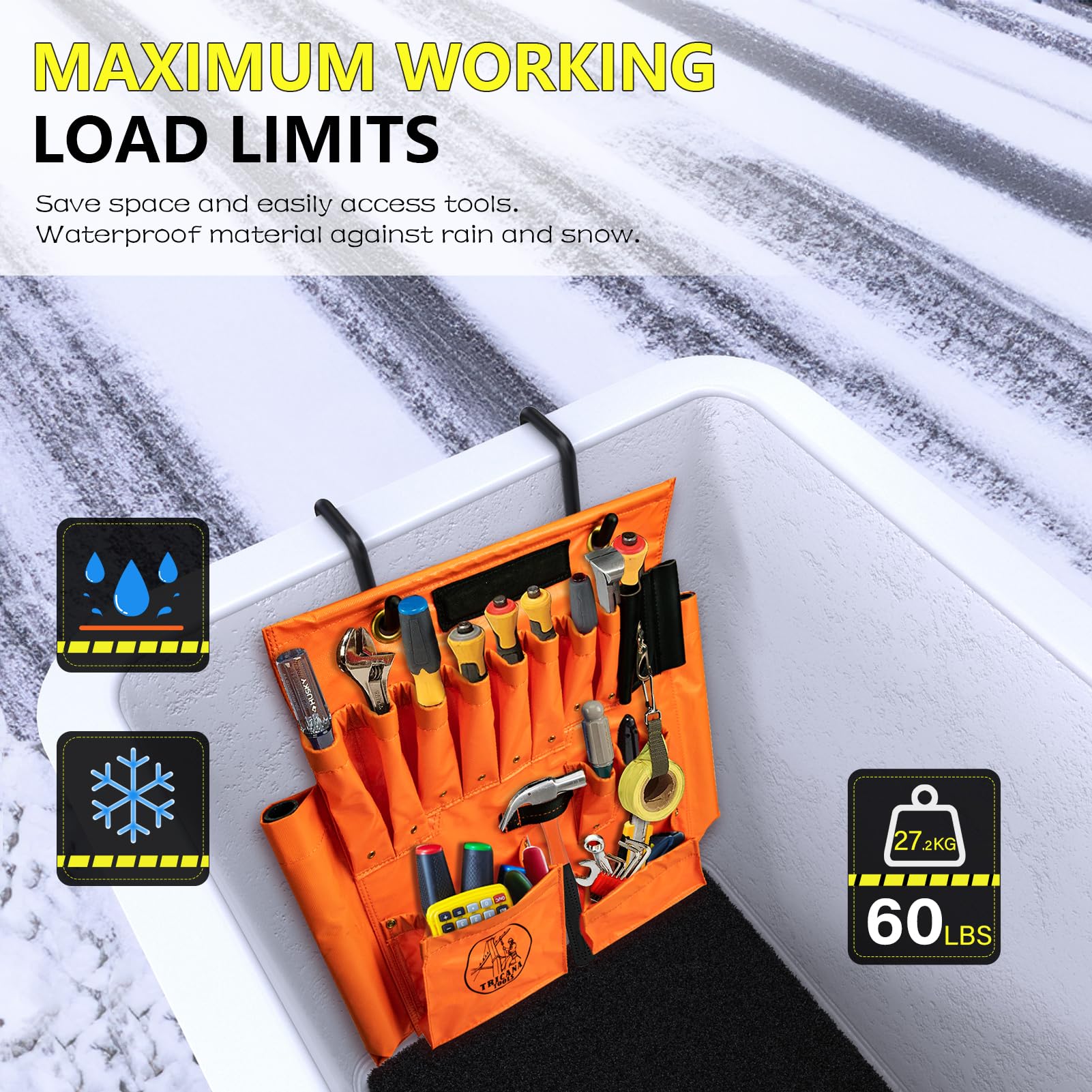 Lineman Tool Board - Heavy Duty Aerial Apron with Magnet & 16+ Pockets | Bucket Truck Tools Organizer with 2