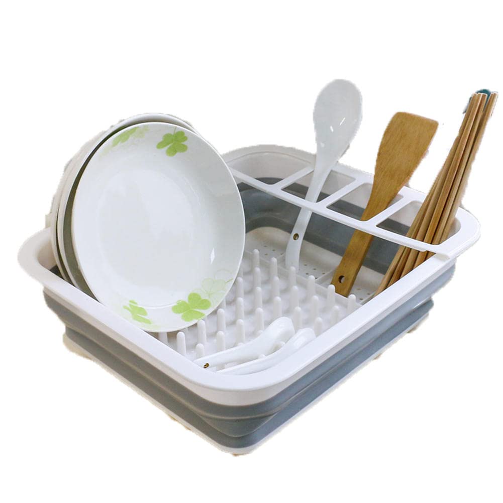 Foldable Dish Drain Rack - Space Saving Kitchen Storage for Cutlery & Dishes