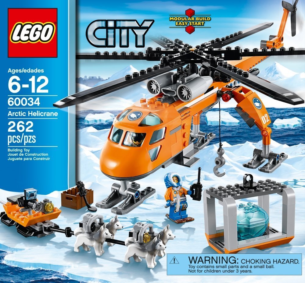 LEGO City Arctic Helicrane 60034 Building Toy Set - 4WD Truck & Helicopter Construction Kit for Kids Ages 6-12 | STEM Learning, Creative Play & Arctic Adventure Scenes