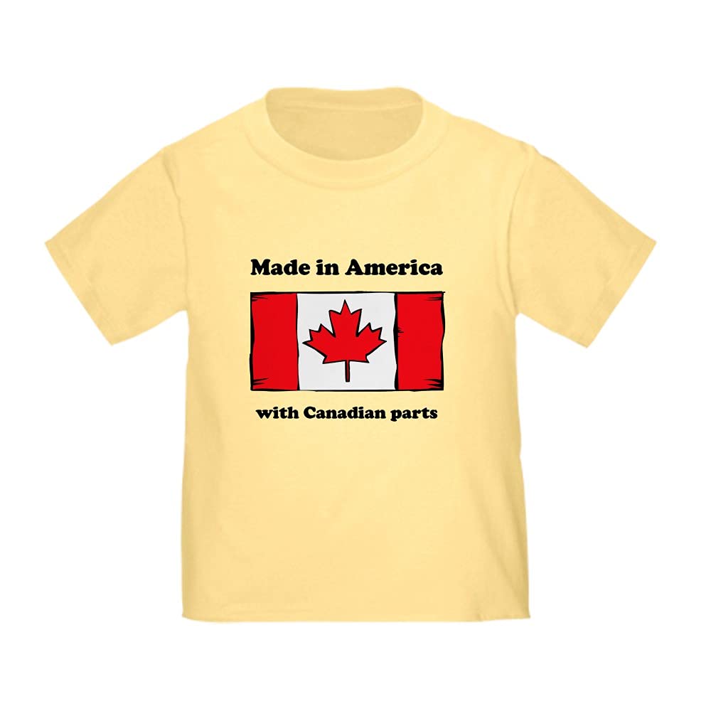 Made in America with Canadian Parts Toddler T-Shirt - Patriotic Kids Tee for Holidays & Everyday Wear
