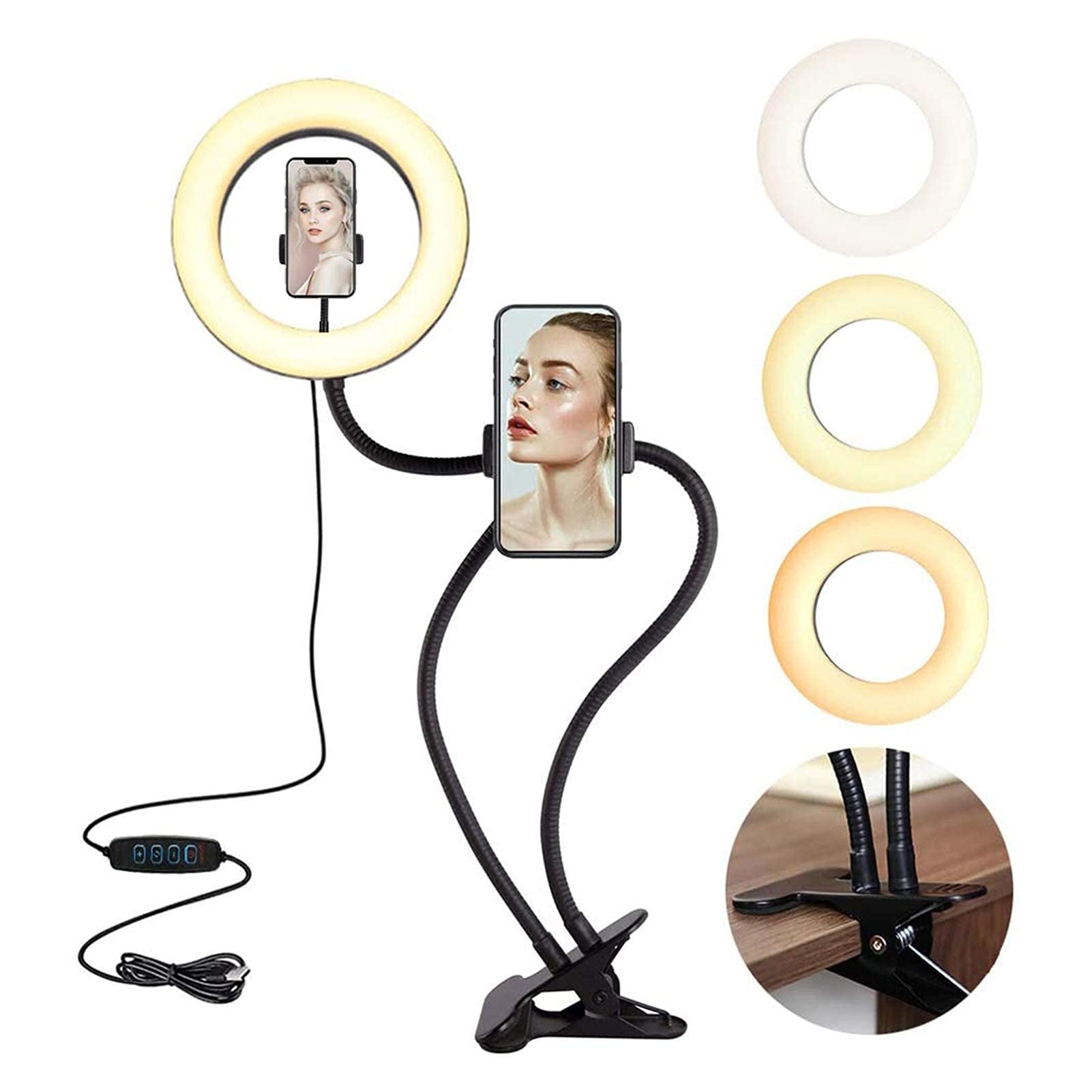 Professional LED Selfie Ring Light with Phone Holder & Splint Stand - Perfect for Studio Photography, Video Recording, and Real-Time Fill Light
