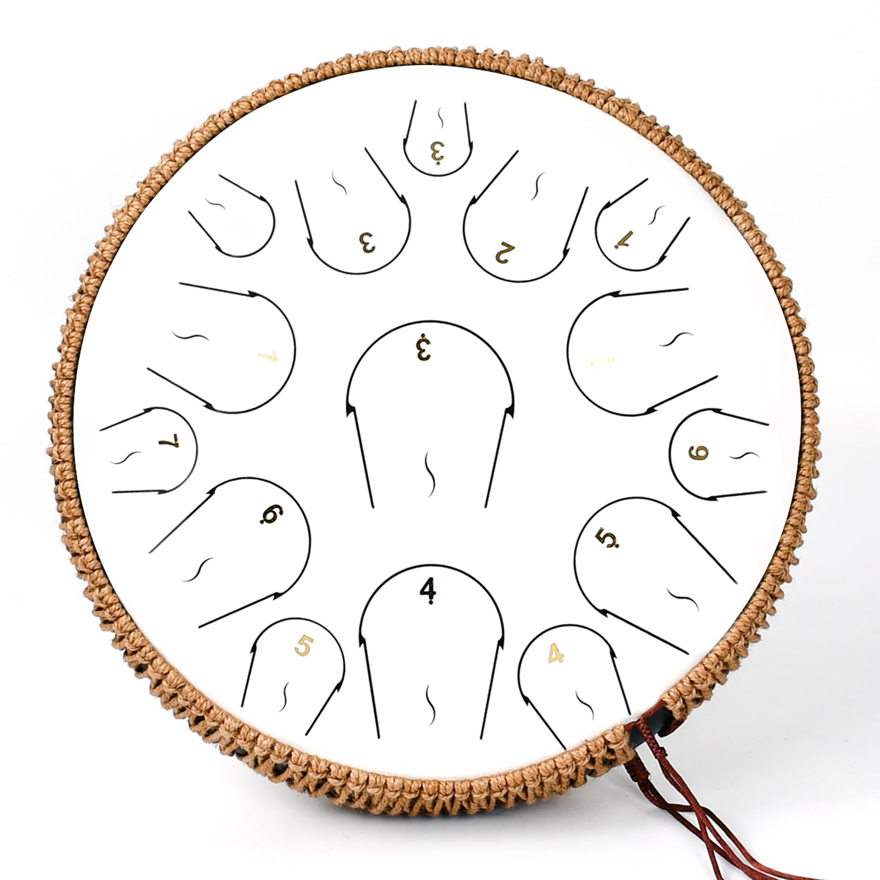 14 Inch 15 Note Steel Tongue Drum in C Major - Professional Handpan Drum with Music Book, Mallets & Carry Bag - Perfect for Meditation, Yoga, Music Therapy & Relaxation (White)