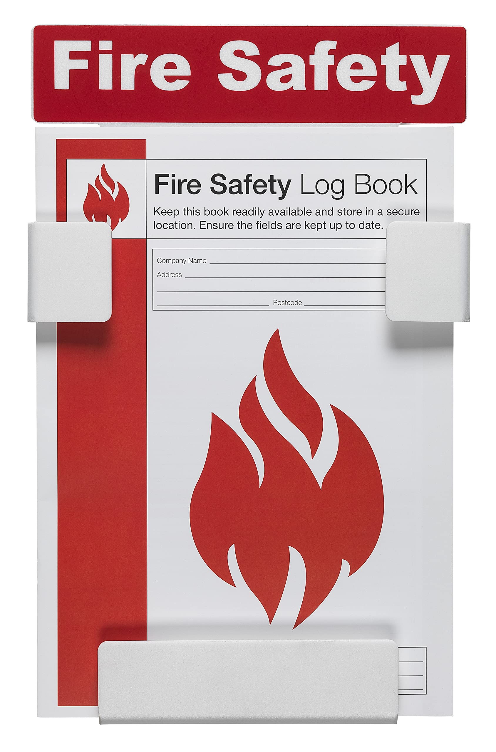 Fire Safety Log Book Station with Free A4 Fire Safety Log Book - Perfect for Workplace, School & Home Safety Compliance & Inspection Records