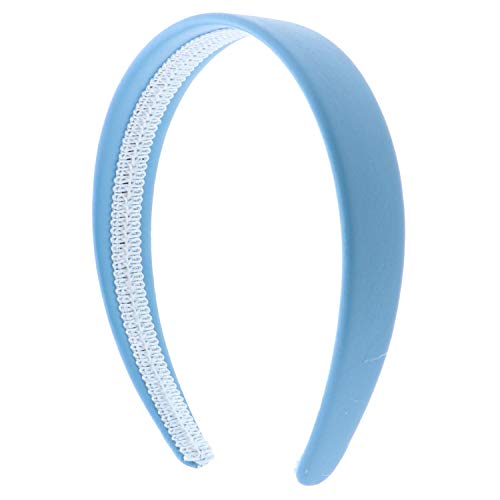 Light Blue 1 Inch Wide Leather-Like Headband for Women and Girls - Stylish Solid Hair Accessory for Everyday Wear, Work, and Special Occasions