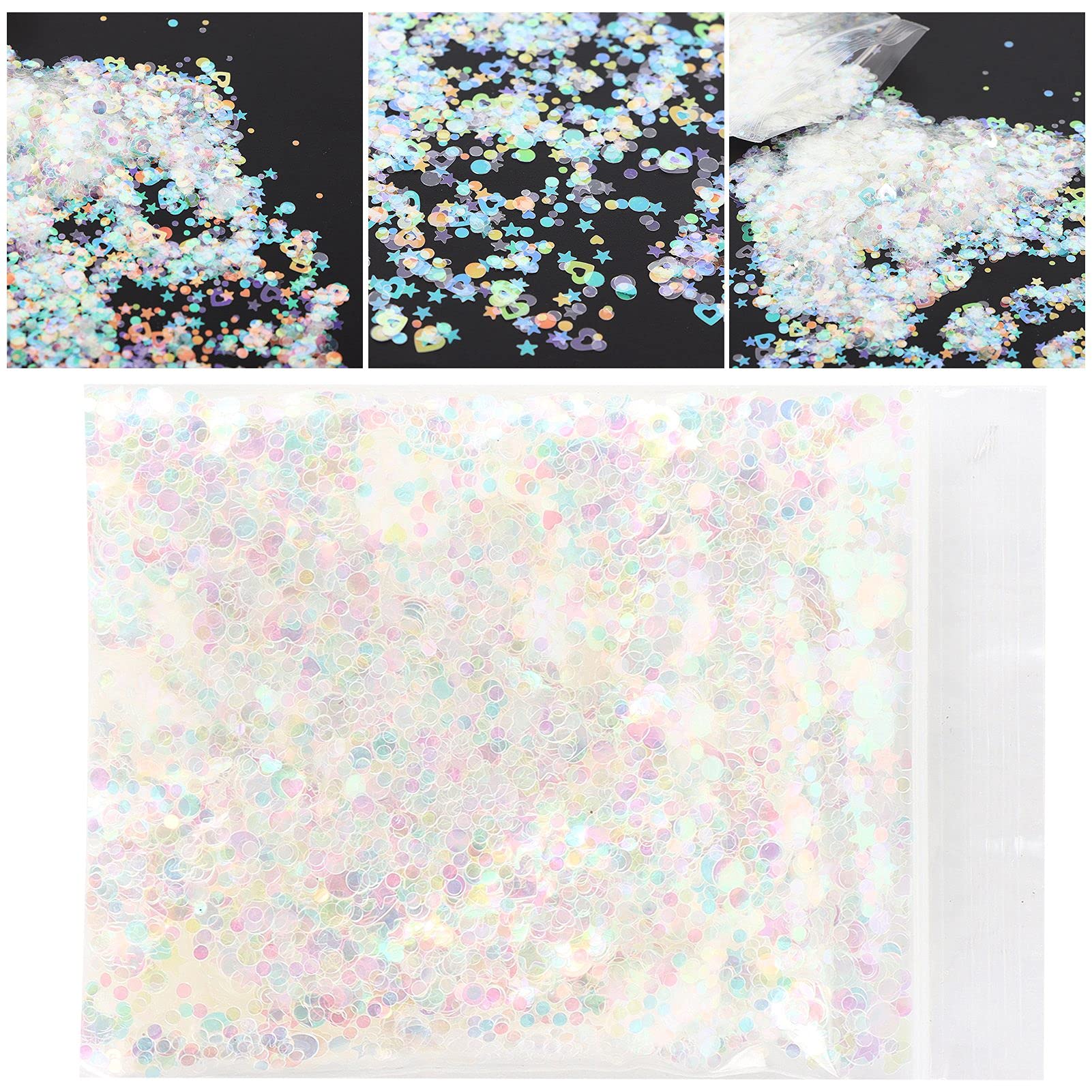Glitter Confetti for Nails - Round Resin Sequins for Nail Art, DIY Crafts & Handmade Decorations | Easy to Clean Nail Glitter for Professional & Home Manicures, Scrapbooking & Party Decor