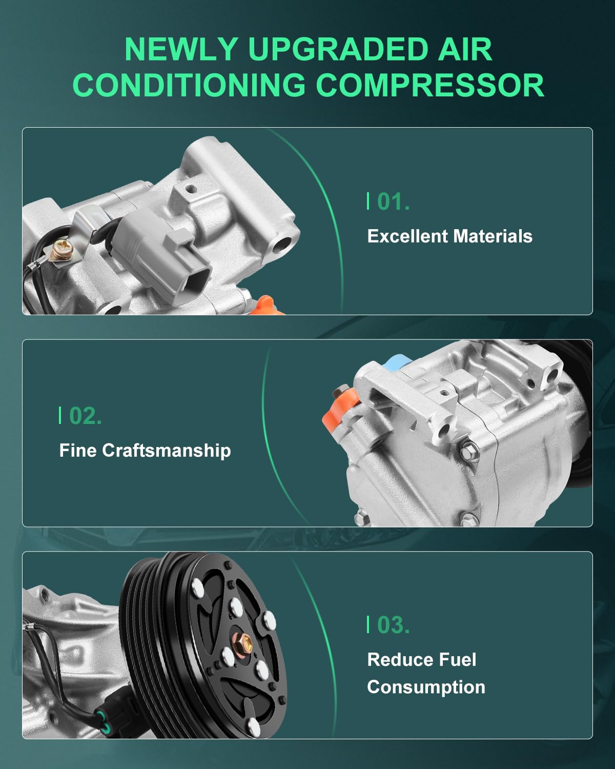 SCITOO AC Compressor for 2000-2005 Toyota Echo 1.5L | Replacement Air Conditioning Compressor CO 11063AC | Perfect for Summer Cooling & Car AC Repair