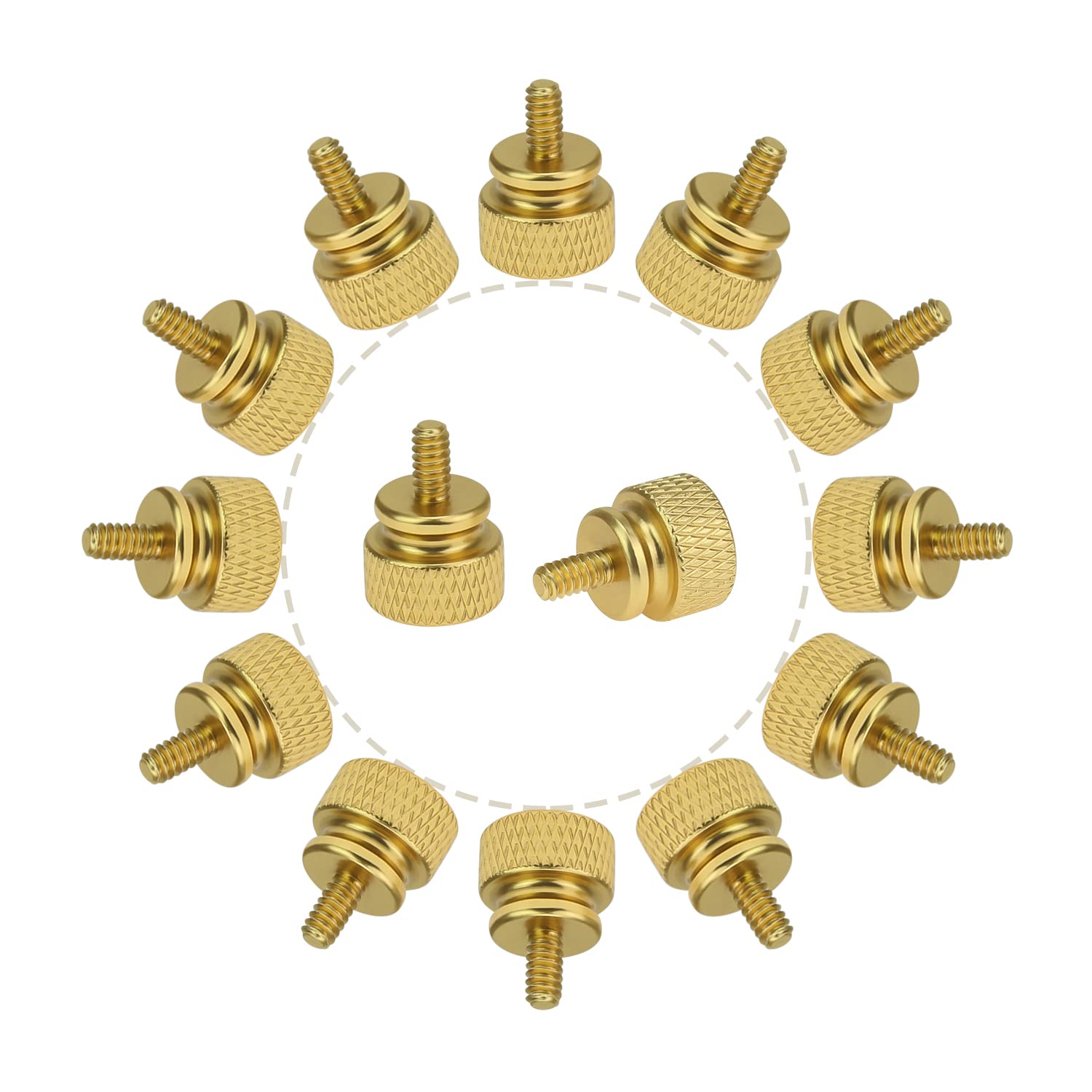 20-Pack Gold Anodized Aluminum 6-32 Thread Thumb Screws for Computer Case, Cover, Power Supply & Hard Drives - Secure PC Hardware Fastening Solution for DIY Builds & Upgrades