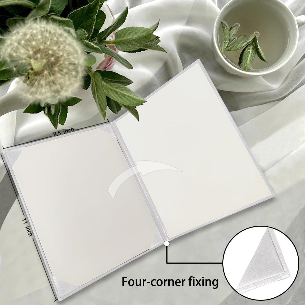 Elegant Faux Leather Diploma Cover 8.5x11 Inch - Graduation Certificate Holder for Graduation, Wedding Officiant, Awards & Diplomas (White, 1 Pack) - Perfect for Graduation Ceremonies, Professional Document Storage & Special Occasions