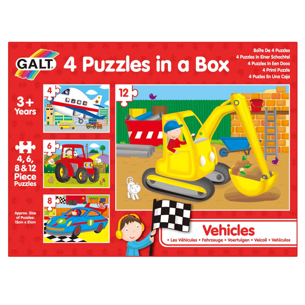 4-in-1 Vehicle Puzzle Set for Kids - Cars, Trucks, Airplanes & Boats - Educational Wooden Brain Teasers for Toddlers & Preschoolers - Perfect for Birthday Gifts, Classroom Activities & Family Game Night