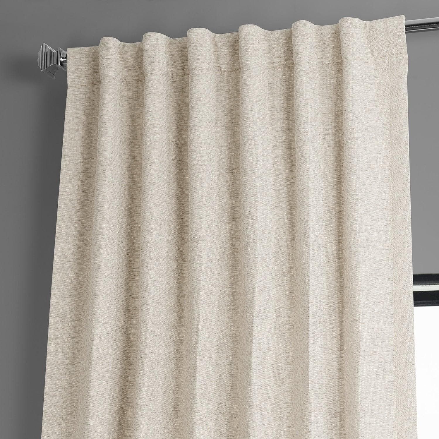 Oat Cream Textured Bellino Blackout Curtains - Thermal Insulated Room Darkening Drapes for Bedroom, Living Room & Nursery