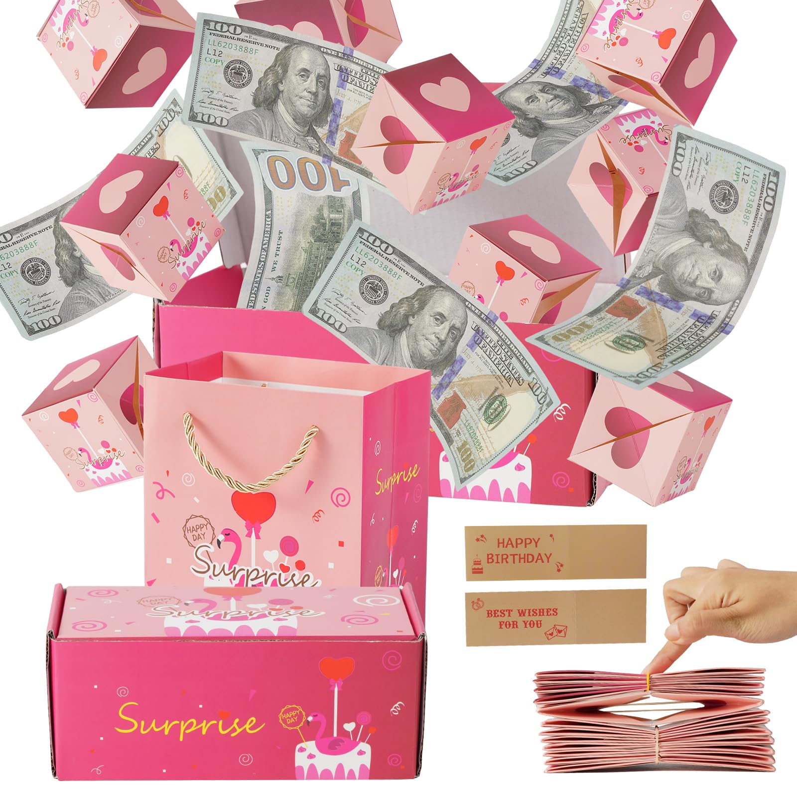 Ecmln Money Surprise Gift Box - Cash Explosion Box for Birthday, Anniversary, Valentine's Day & Proposal - Perfect for Surprise Gifts & Special Occasions