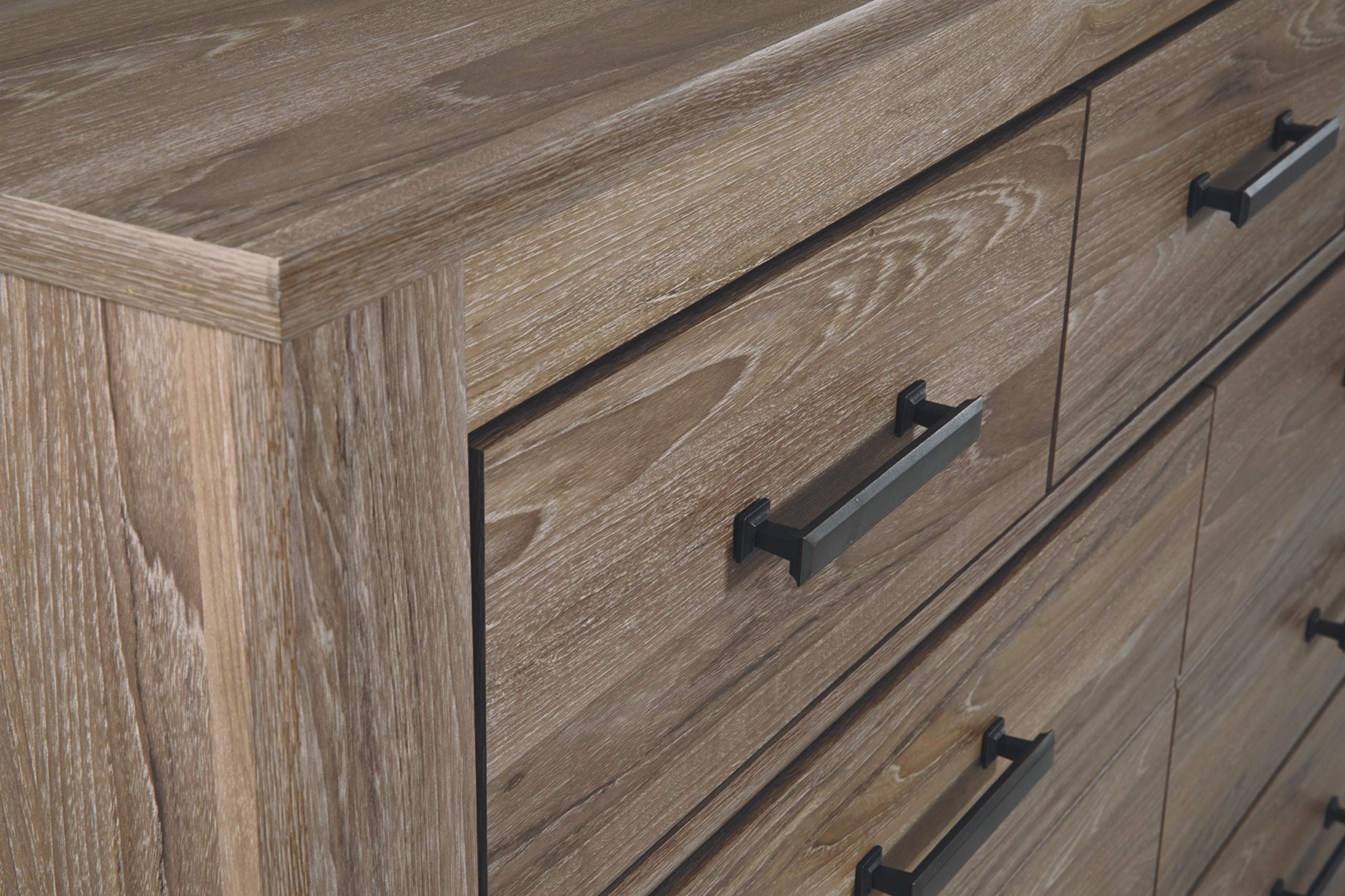 Signature Design by Ashley Zelen Rustic Contemporary 7-Drawer Dresser in Warm Gray - Modern Farmhouse Bedroom Furniture for Storage & Organization