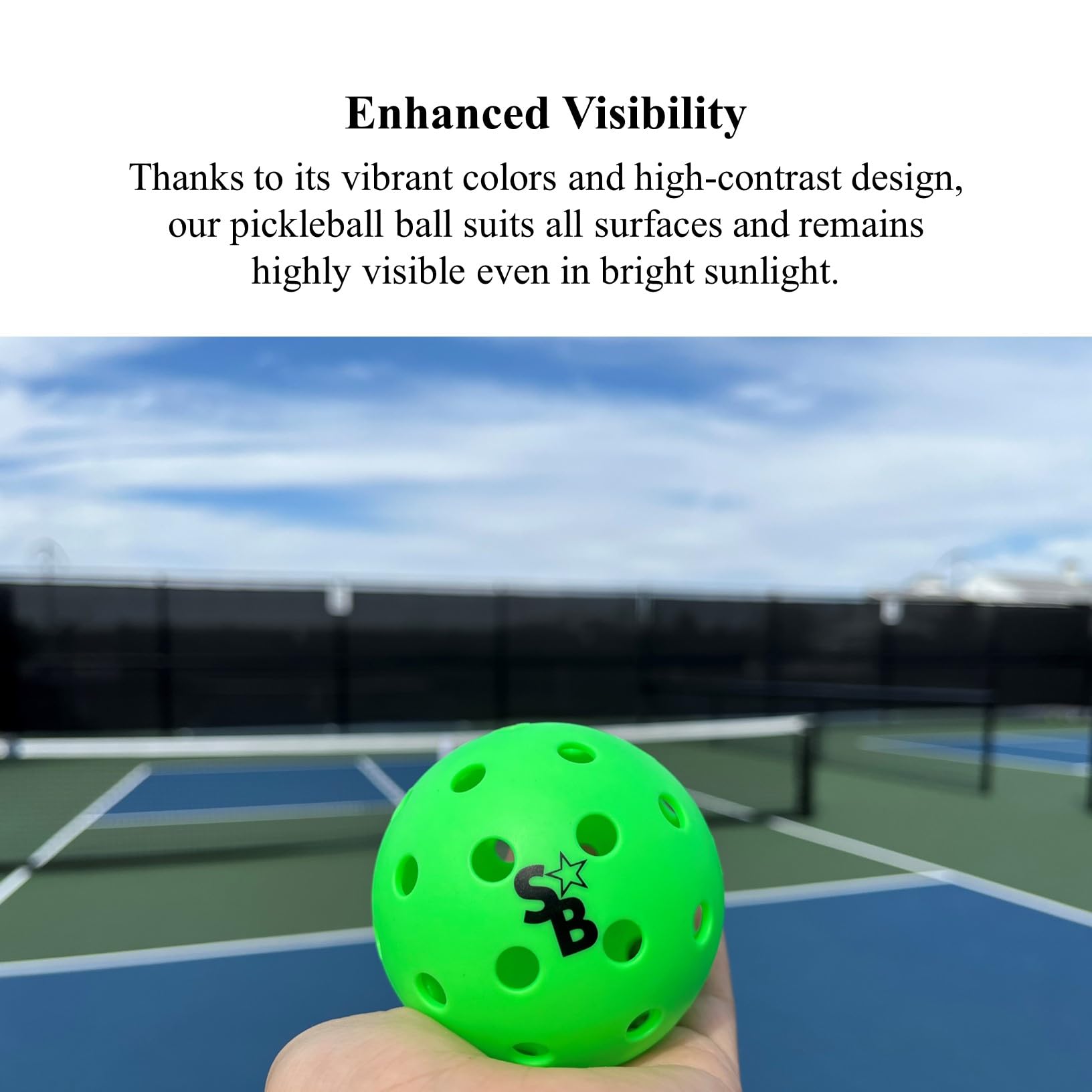 USAPA Approved SB Pickleball Balls 6 Pack - Professional Tournament Outdoor Balls with Supra-40 Holes | Neon Green Color | Hard Bounce for Competitive Play | Perfect for Backyard Games, Club Tournaments & Family Fun