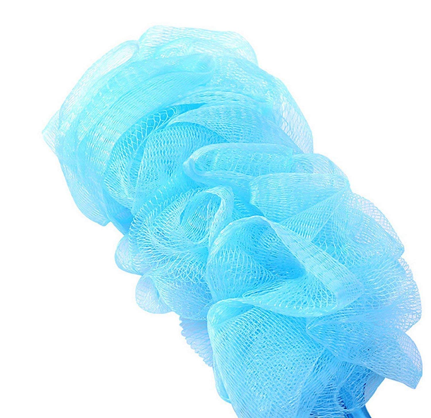 Premium Long Handle Bath Loofah Sponge & Body Scrubber for Men and Women - 16.5 Inch Exfoliating Shower Sponge with Ergonomic Grip (Multicolor, Pack of 1) - Perfect for Deep Cleansing, Back Scrubbing & Luxurious Spa Experience at Home
