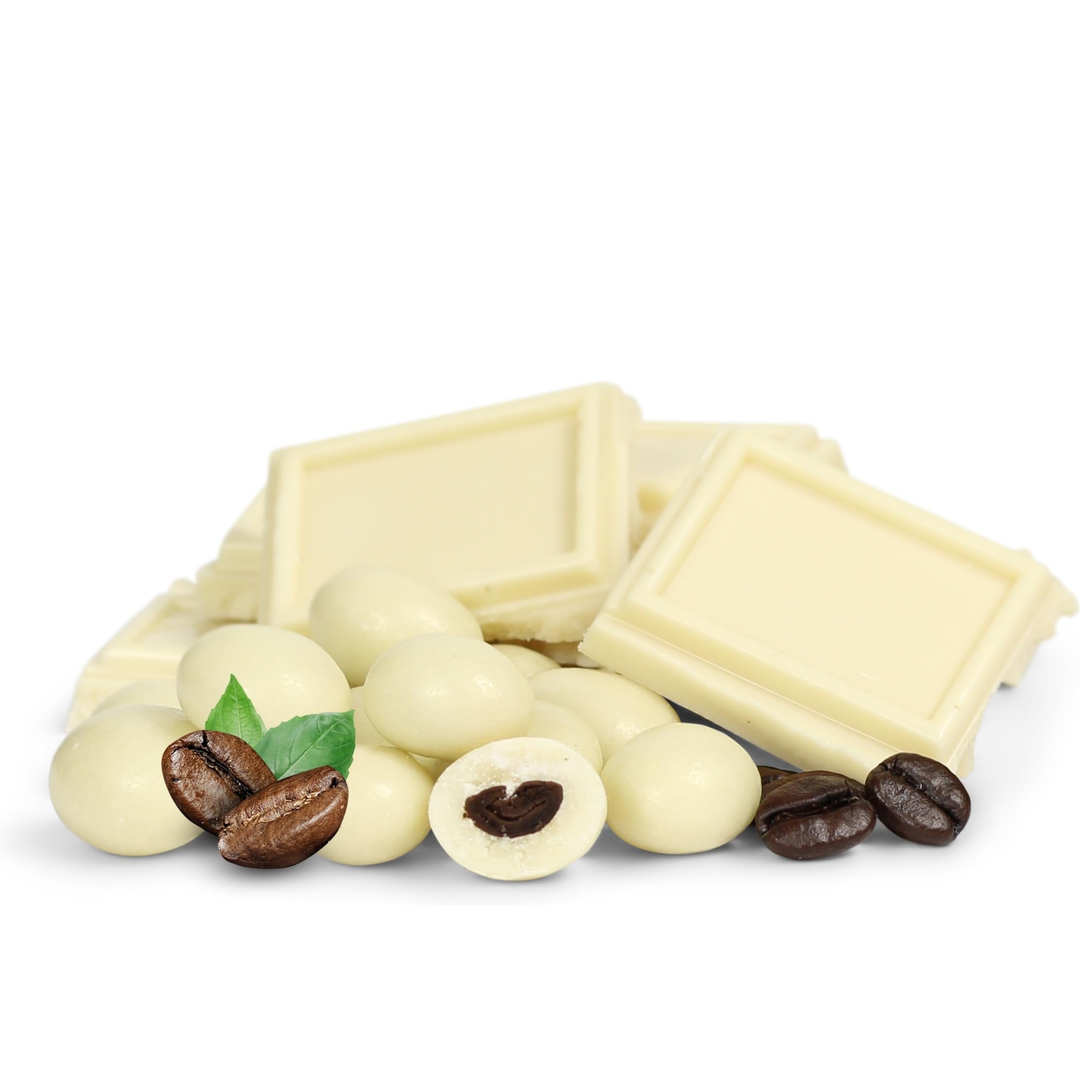Premium White Chocolate Covered Espresso Beans - Gourmet Coffee Snack for Energy Boost - Perfect for Office, Hiking & Gift Giving