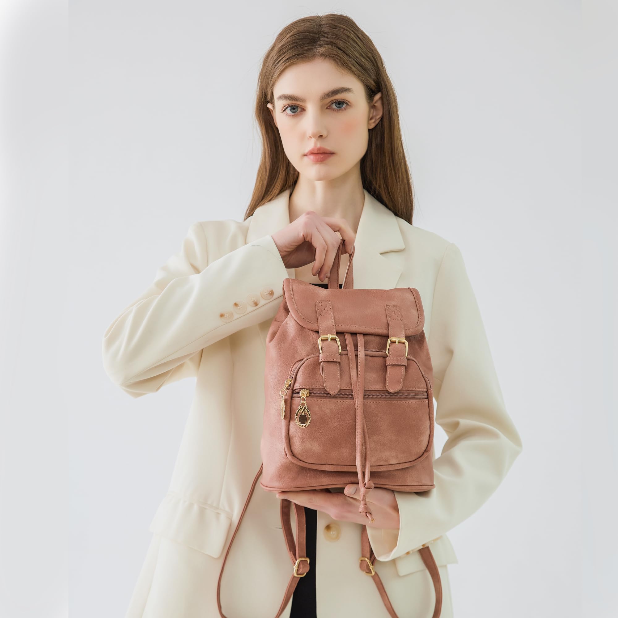 Mini Leather Backpack Purse for Women - Lightweight Small Daypack Shoulder Bag, Fashionable Travel & Everyday Use