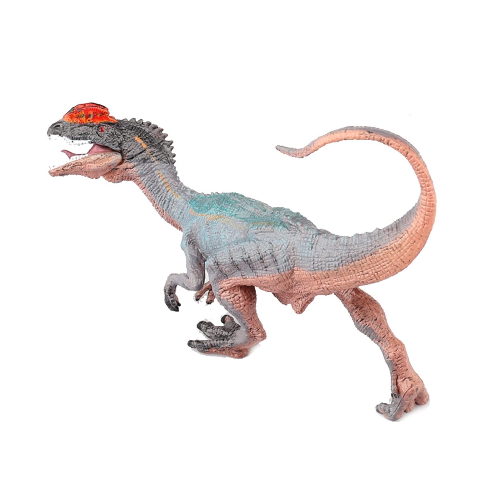BELLAALONG Blue Double Crowned Dragon PVC Animal Toy - Realistic Jungle Animal Figure for Home Decoration, Creative Gift & Collectible - Perfect for Kids Playroom, Fantasy Themed Parties & Diorama Displays