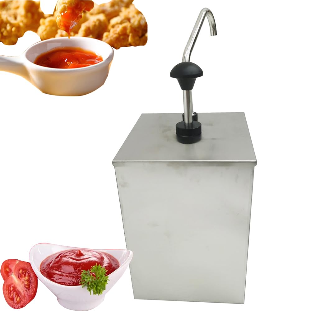 Stainless Steel Single Head Sauce Pump - 25L Commercial Condiment Dispenser for Juice, Syrup & Dressings | Ideal for Restaurants, Cafes & Catering Services