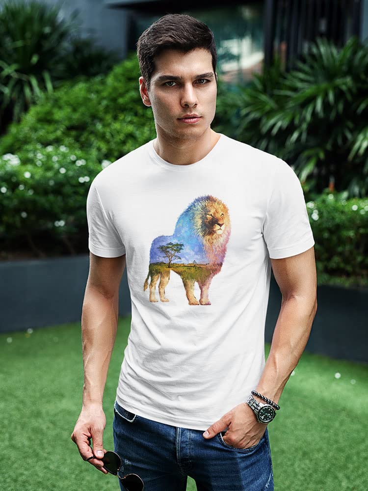 Smartprints Amazing Lion and Landscape Graphic T-Shirt for Men - Casual Wear, Street Style & Outdoor Adventures
