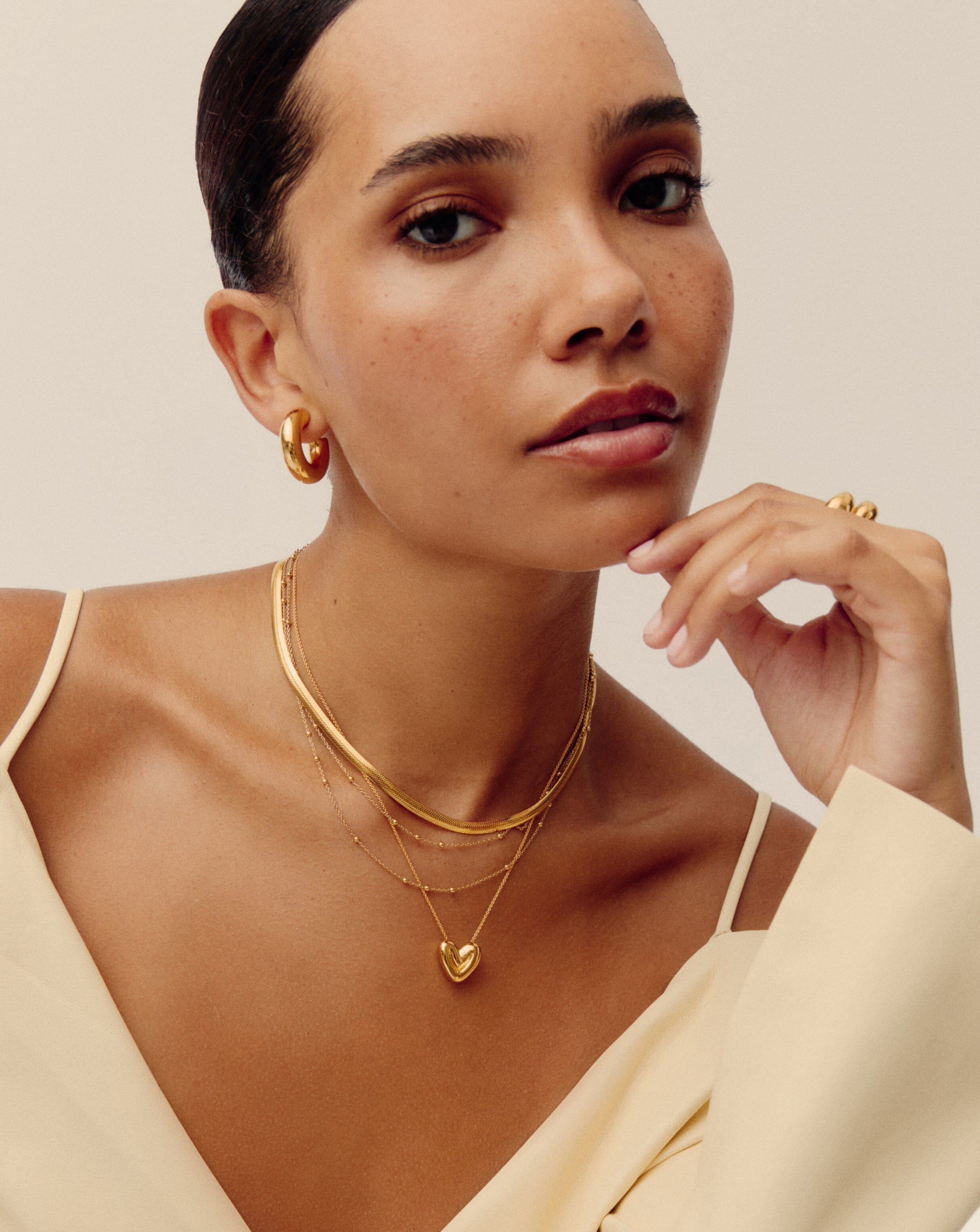 Puffy Heart Pendant Necklace - 18k Gold Plated Elegant Jewelry for Women | Perfect Gift for Valentine's Day, Anniversary & Special Occasions