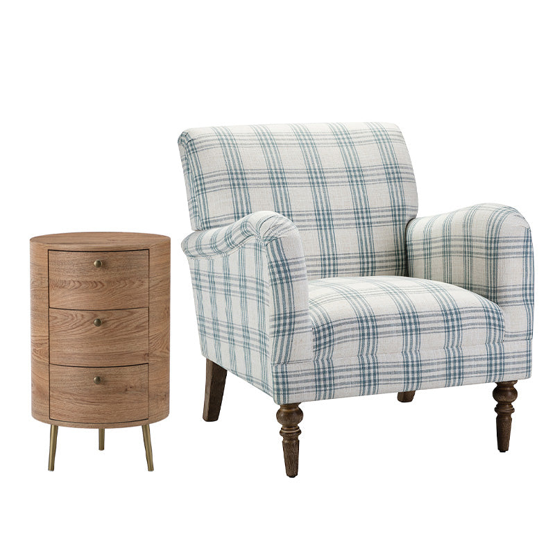Sadie Upholstered Armchair with Side Table - 2 Piece Living Room Furniture Set for Small Spaces, Apartments & Cozy Reading Nooks