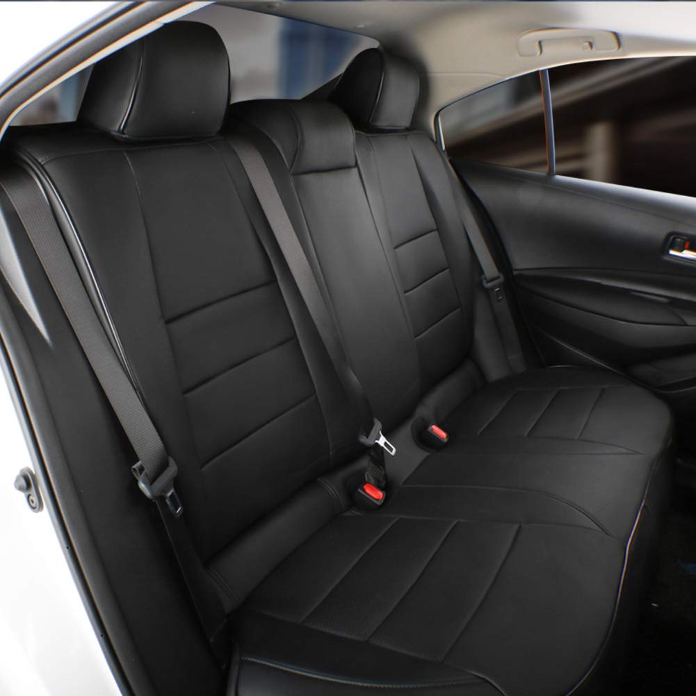 Premium EKR Custom Fit Full Set Leatherette Car Seat Covers for Ford Explorer ST/Platinum/King Ranch 2020-2024 & Active/ST-Line/Platinum/ST 2025 - 6 Seats Three Row Protection (Black) | Perfect for Family Road Trips, Off-Road Adventures & Daily Commuting