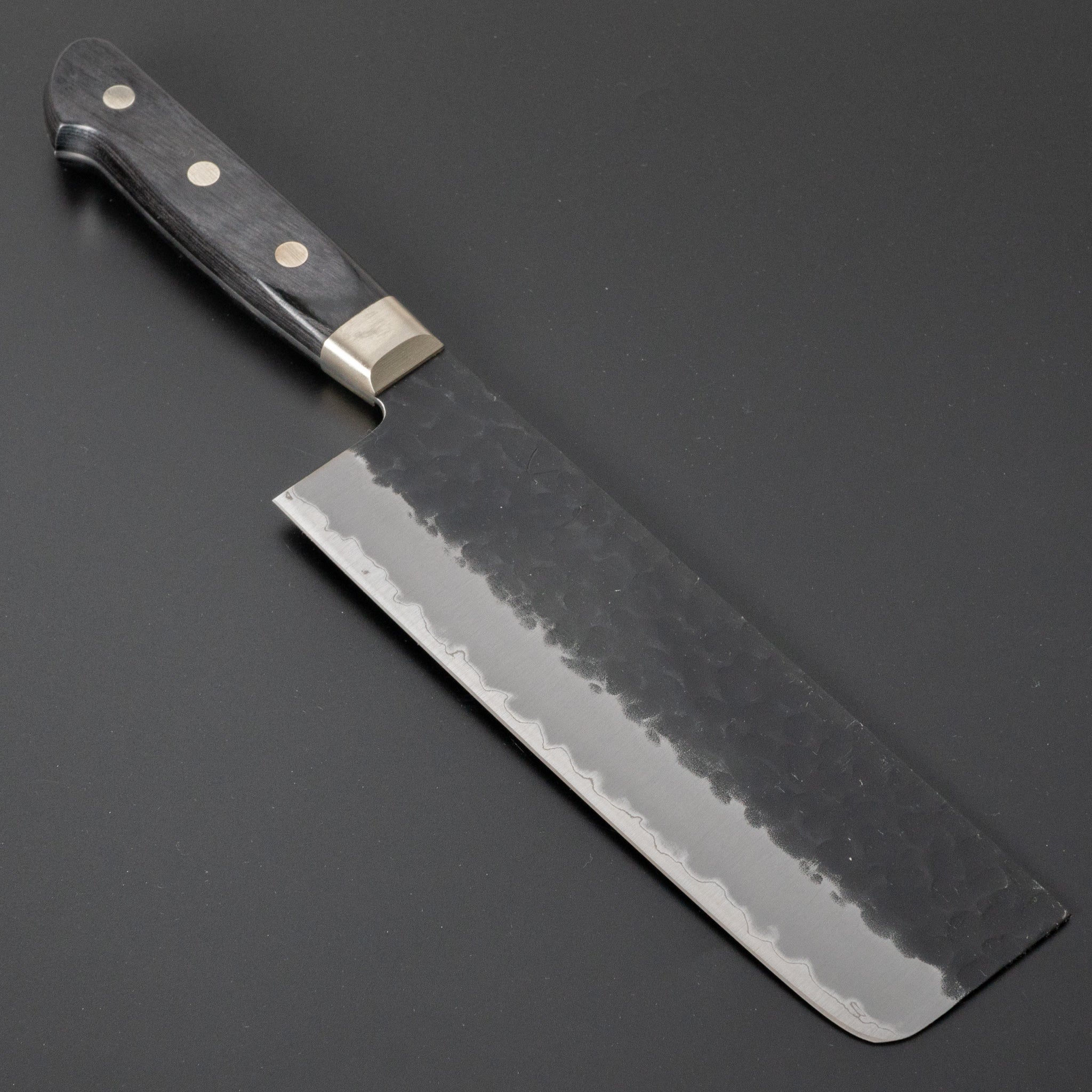 Hitohira Futana SB Kuro Tsuchime Nakiri Knife 165mm - Japanese Pakkawood Handle - Professional Chef Knife for Vegetables & Herbs - Perfect for Home Cooking & Sushi Preparation