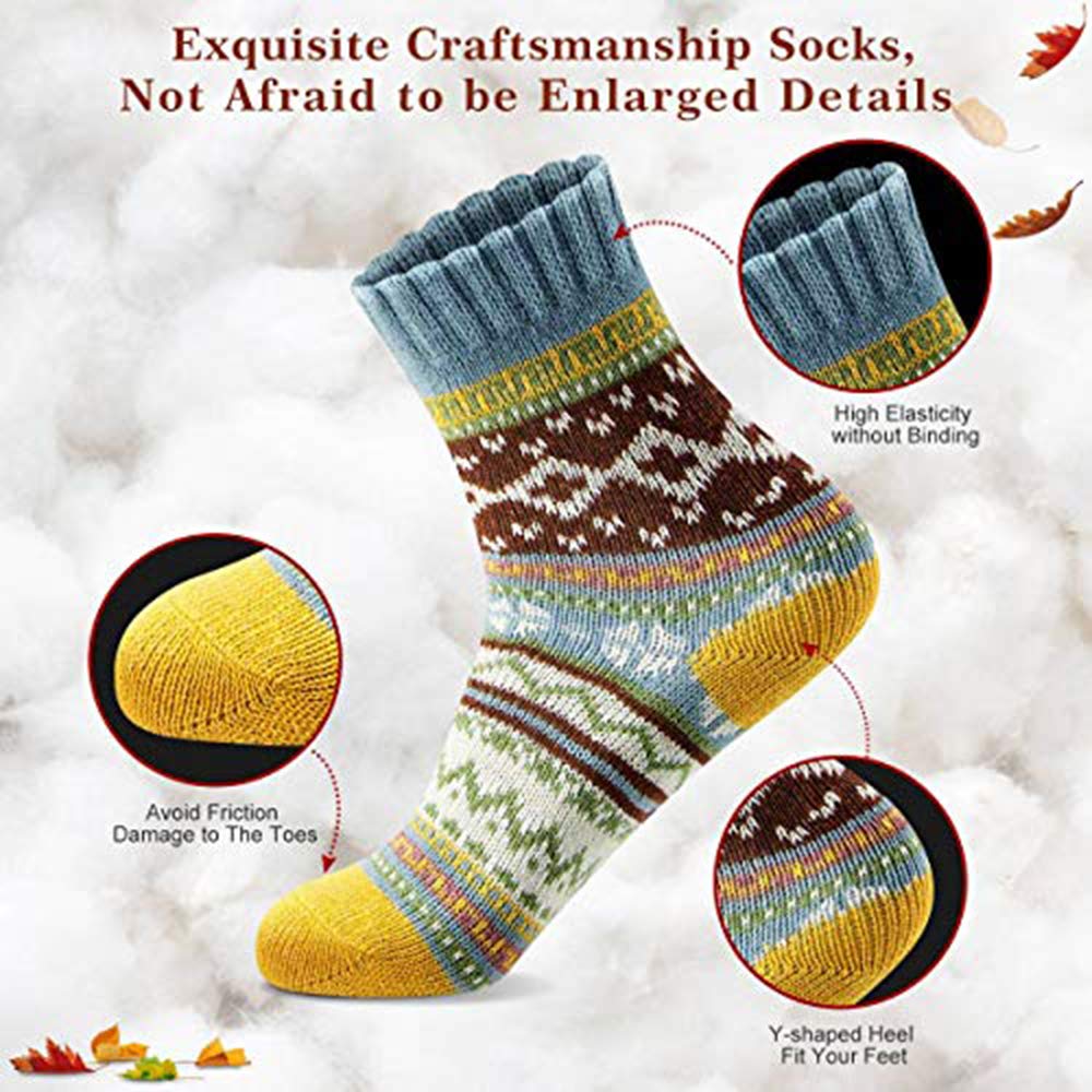 MORECOO Women's Winter Socks - Thick Wool Soft Warm Cozy Crew Socks for Women | Christmas Gifts & Stocking Stuffers | Perfect for Cold Weather, Home & Office Comfort