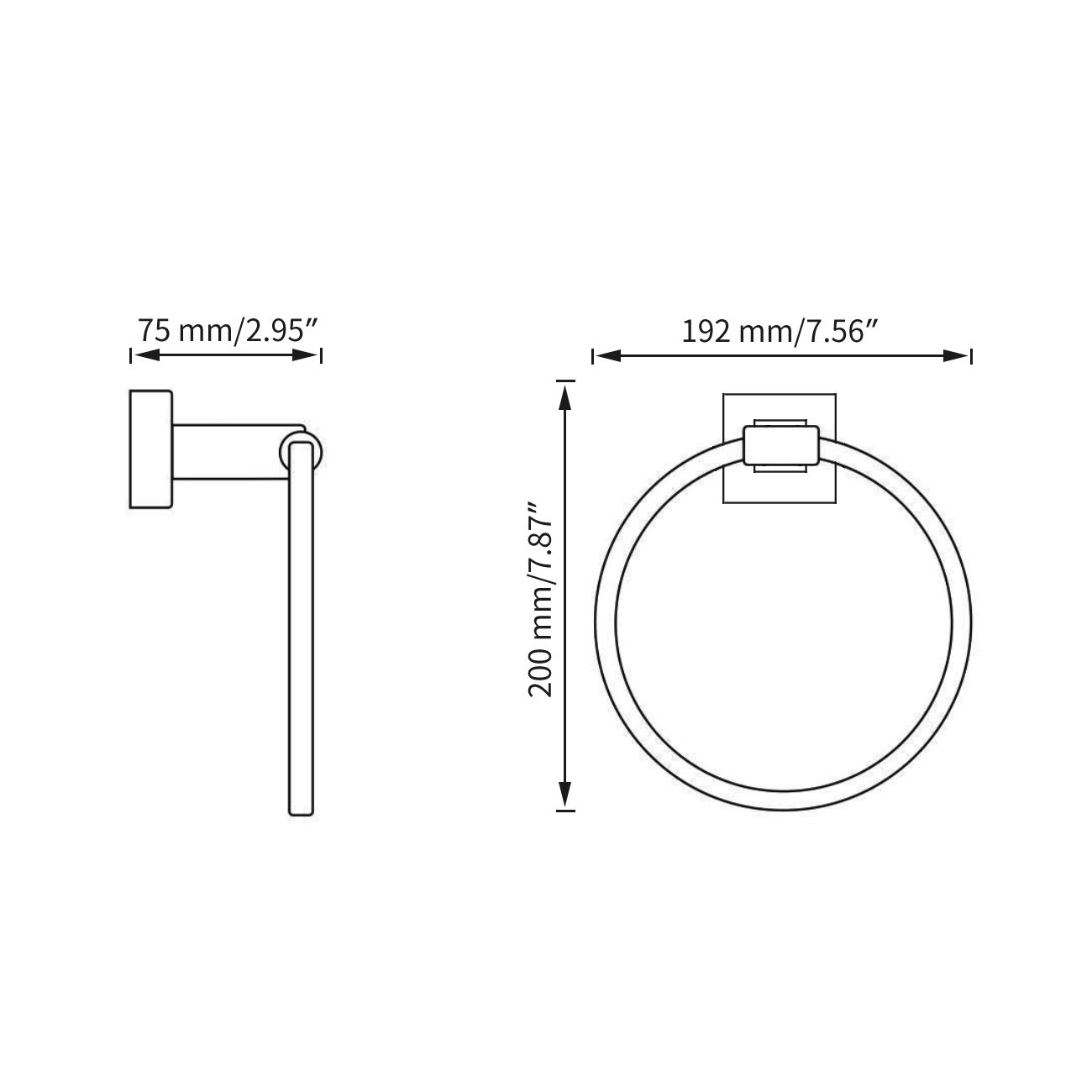 Miyili SUS 304 Stainless Steel Round Bathroom Towel Ring - Wall Mounted Polished Hand Towel Holder for Bath, Kitchen & Guest Room (Model D02C)