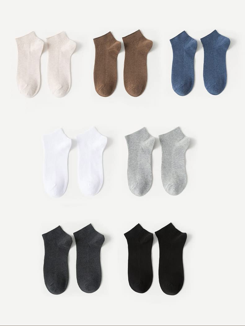 Aniler 4 Pairs Men's Breathable Cotton Anti-Odor Ankle Socks - Thin Comfortable Low Cut Socks for Spring & Fall - Perfect for Casual Wear, Sports & Daily Activities