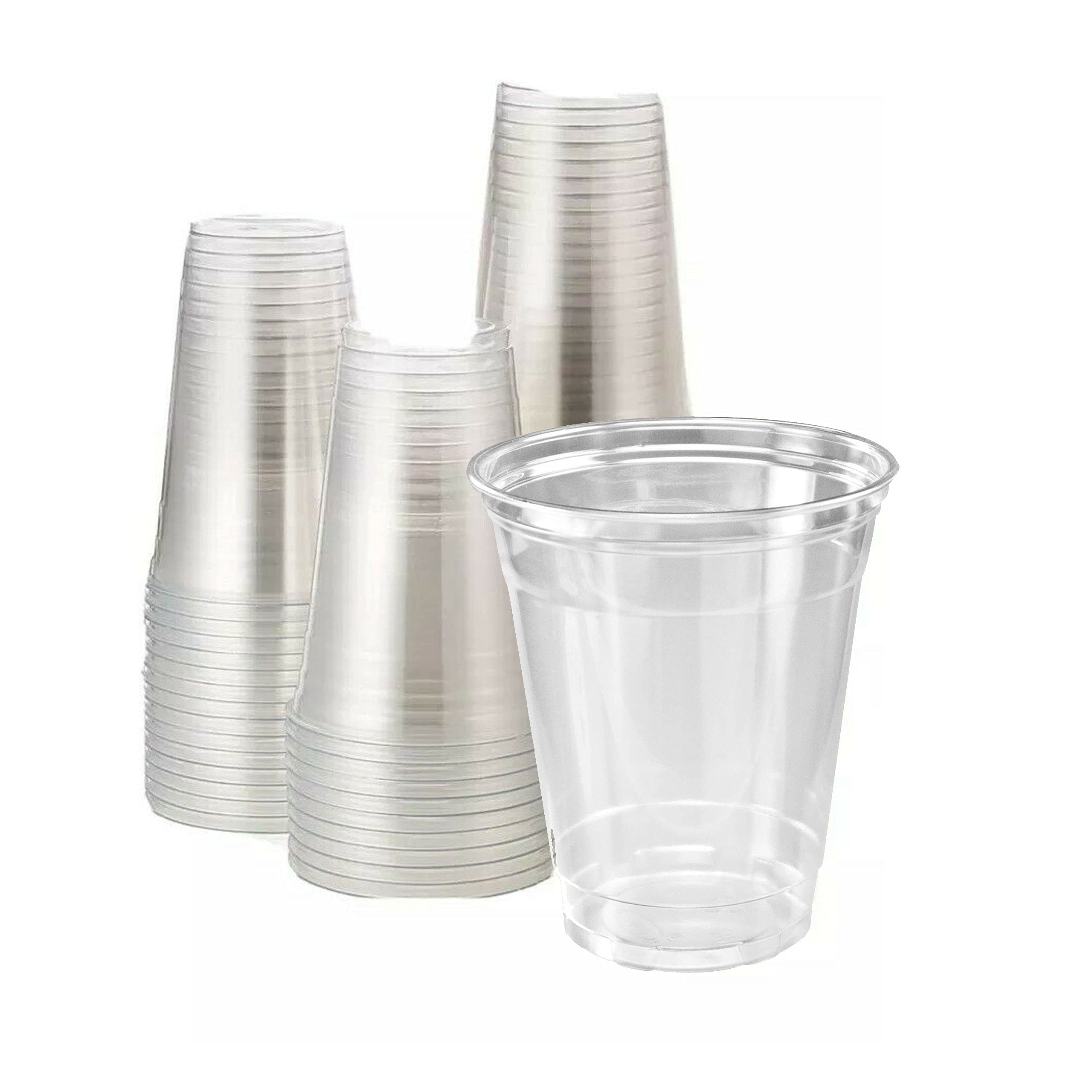 16oz Clear PET Plastic Cups with 98mm Lids - 1000 Pack Disposable Cold Drink Cups for Parties, Picnics, and Restaurants - BPA-Free & Eco-Friendly