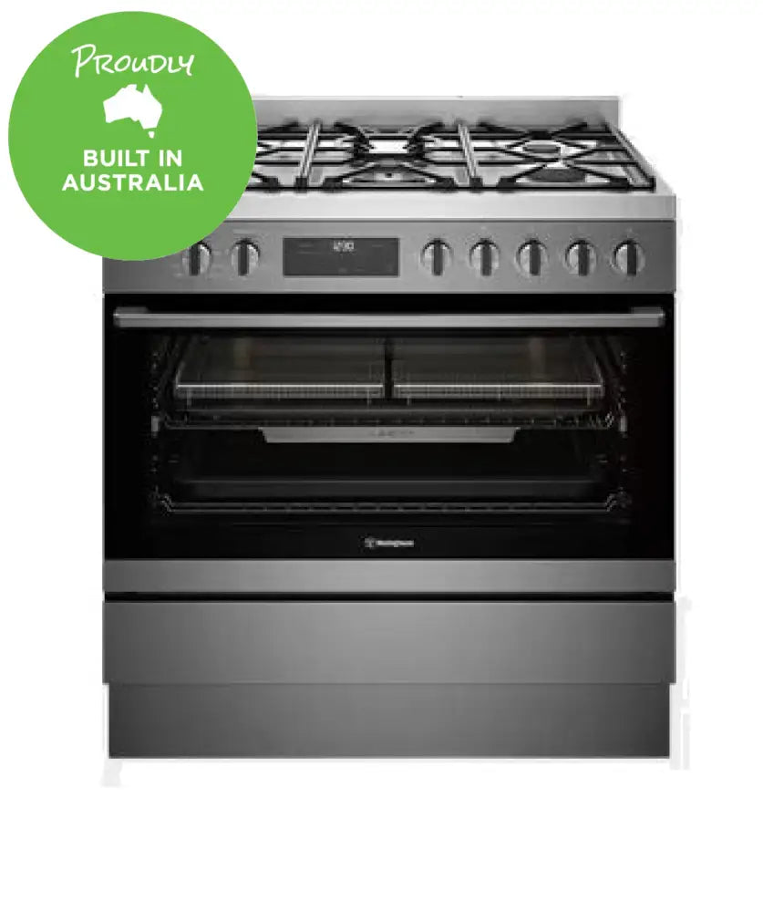 Westinghouse WFE9516DD 90cm Dual Fuel Freestanding Range with Air Fryer - Dark Stainless Steel - Perfect for Modern Kitchens & Air Frying Meals
