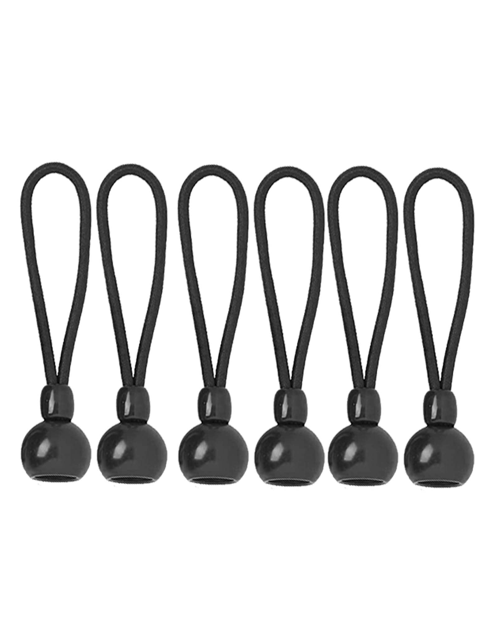 Universal Bungee Tie Down - 6-Pack Black 4-Inch Weather-Resistant Roller Shade Parts for Exterior & Outdoor Roller Blinds - Perfect for Securing Shades in Patios, Garages and RVs