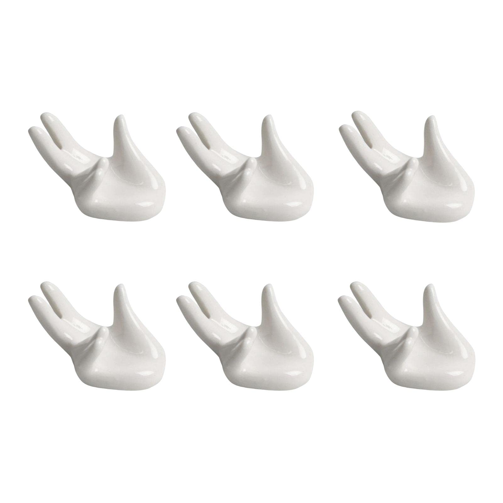 Yiju Durable Set of 6 Porcelain Egg Holder Stands - Stackable Kitchen Organizer with Sturdy Base & Polished Finish - Perfect for Breakfast Buffet, Easter Decor, and Pantry Storage