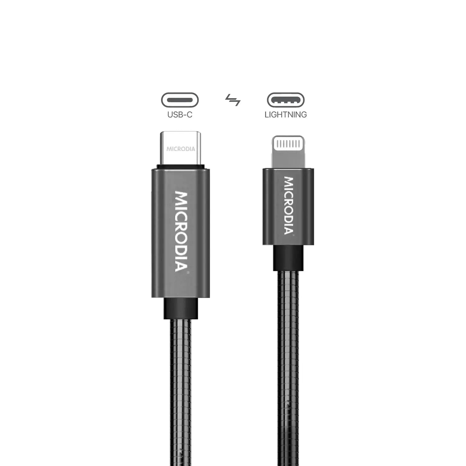 MICRODIA ExeCable™ Steel PD60W USB C to Lightning Fast Charging & Data Sync Cable - Compatible with iPhone 14/13/12/11/X/8 & iPad Pro/Air/Mini - Durable Nylon Braided for Home, Office & Travel Charging