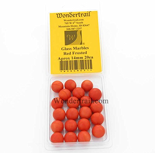 14mm Red Frosted Glass Marbles - Pack of 20 for DIY Crafts, Home Decor & Kids Games | WONGM031
