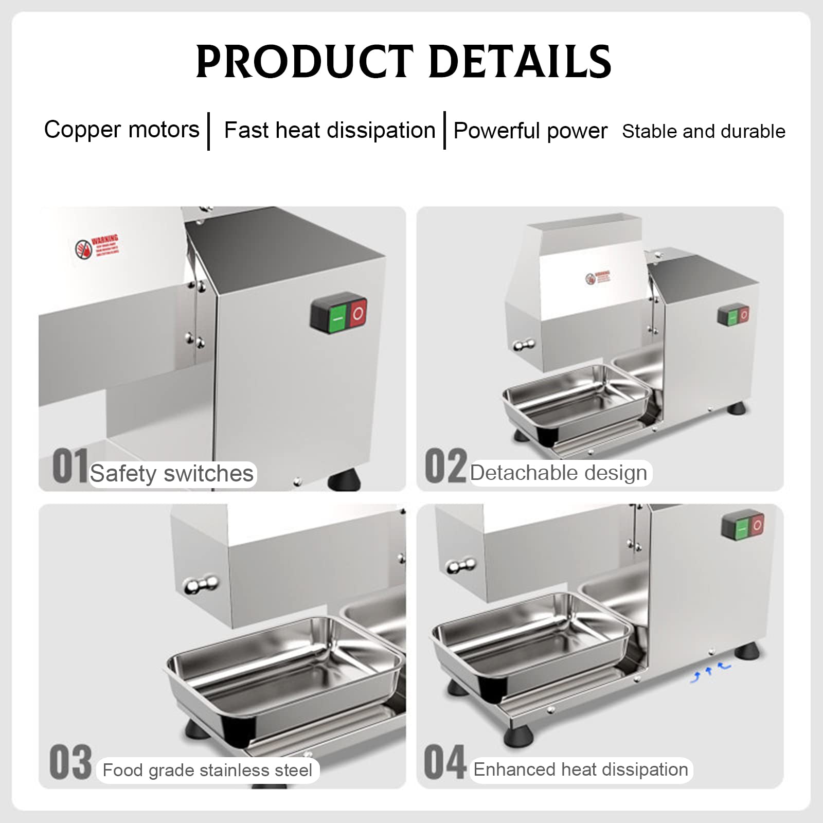 Commercial Electric Meat Tenderizer 350W - Heavy Duty 110V Meat Grinder with Stainless Steel Body - Perfect for Restaurants, Butcher Shops & Commercial Kitchens - Ideal for Grinding Beef, Pork & Poultry
