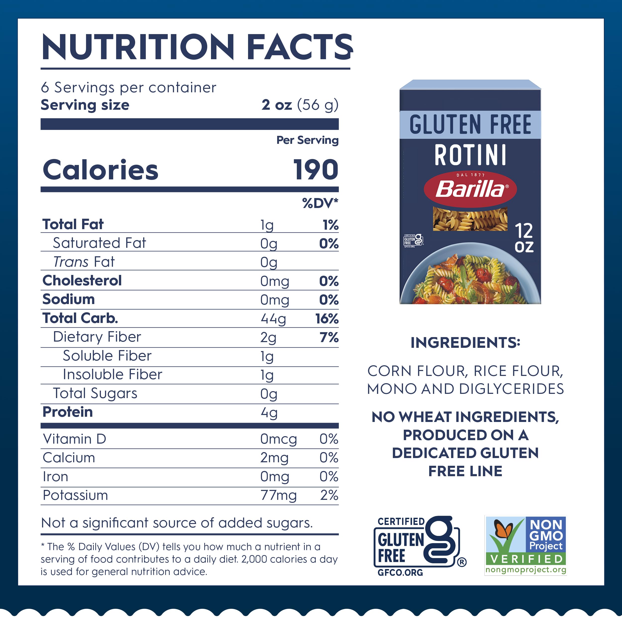 Barilla Gluten Free Rotini Pasta - 12 oz (Pack of 8) | Certified Gluten-Free, Non-GMO | Perfect for Pasta Salads, Casseroles & Family Dinners