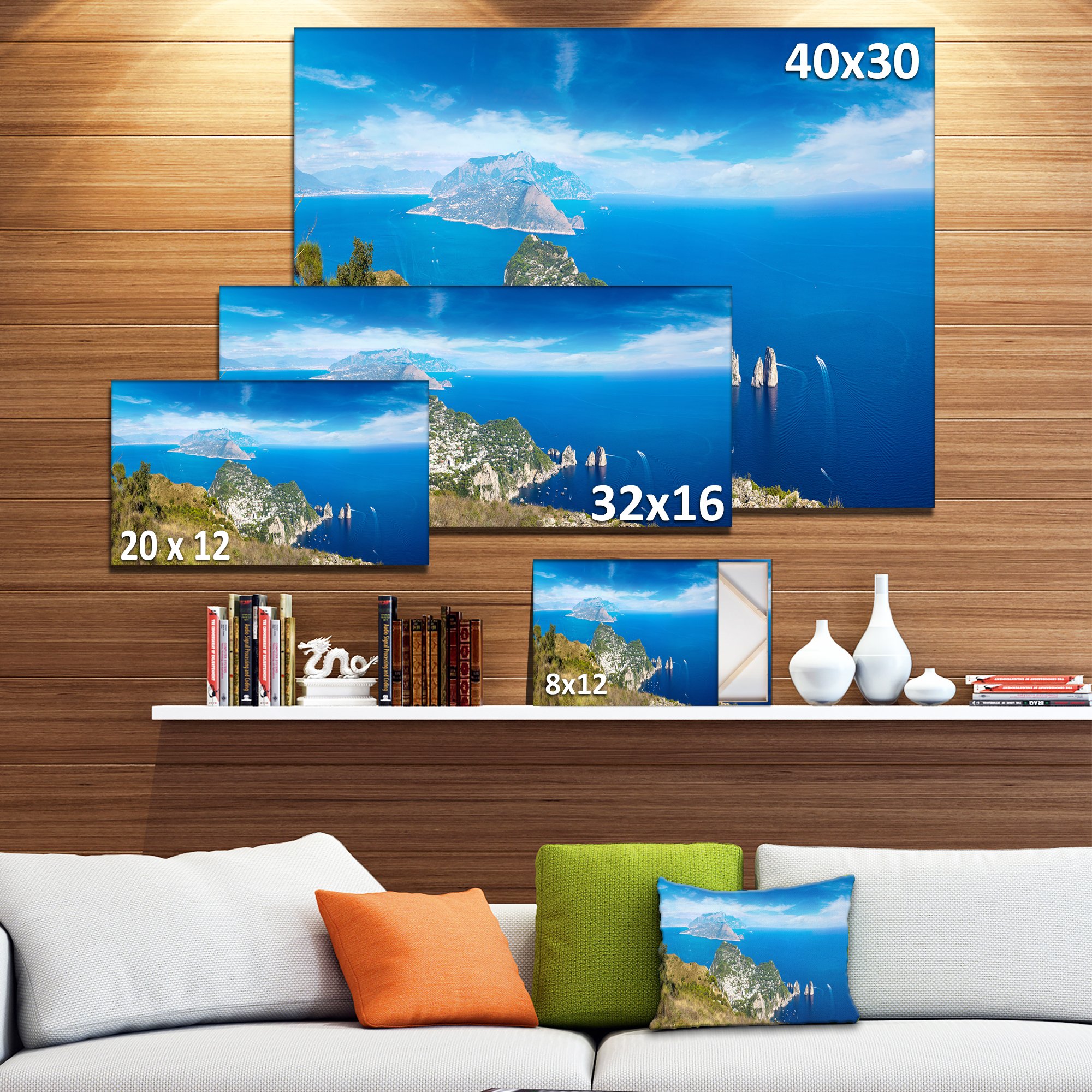 Capri Island Italy Wall Art - Stunning Photography Canvas Print for Living Room, Bedroom & Office Decor