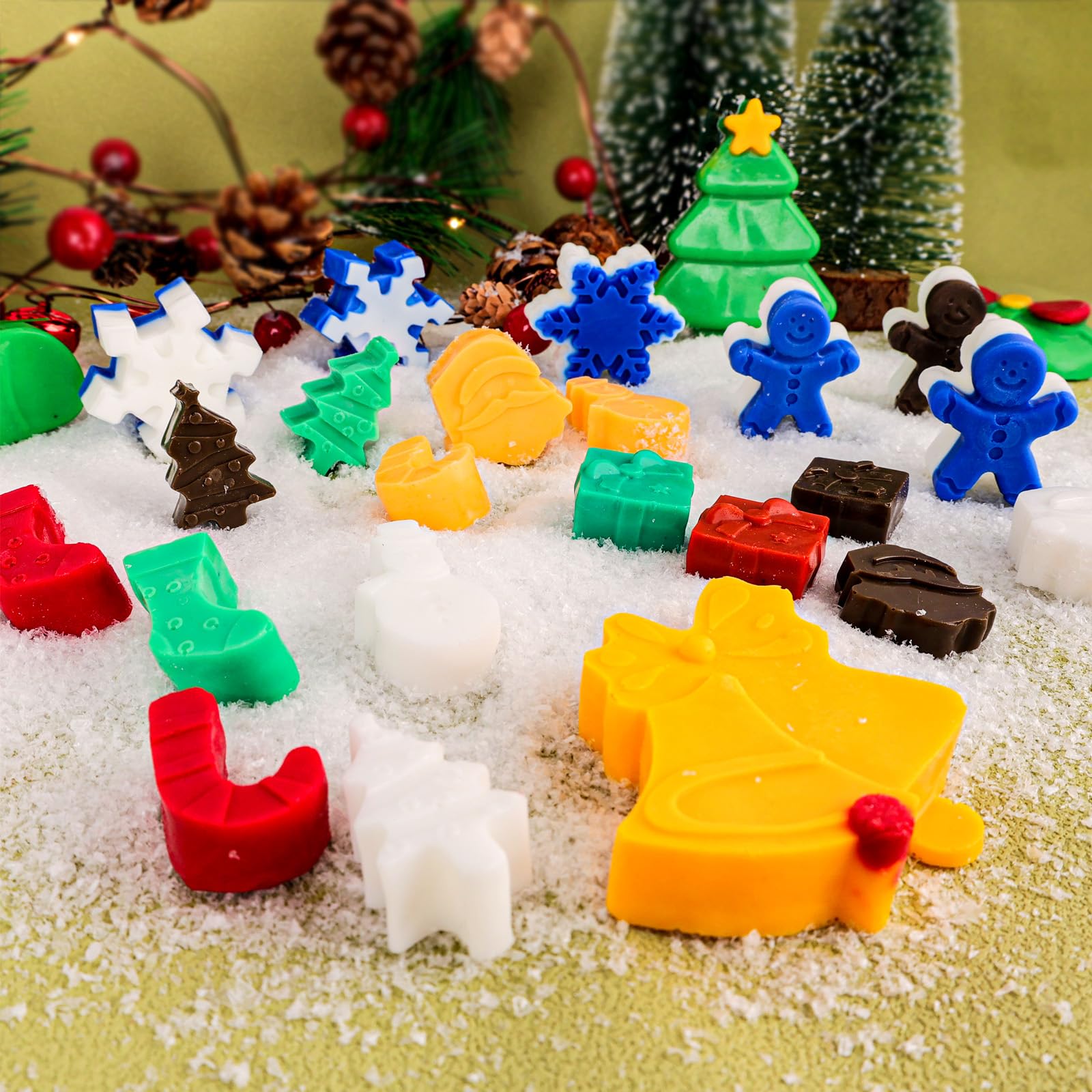 Christmas Silicone Baking Molds Set - Tree & Santa Chocolate Candy Molds for DIY Holiday Treats, Soap, Candle Making | Xmas Party Decorations (Red, Green, Blue) | Perfect for Christmas Baking, Gift Making & Festive Home Decor