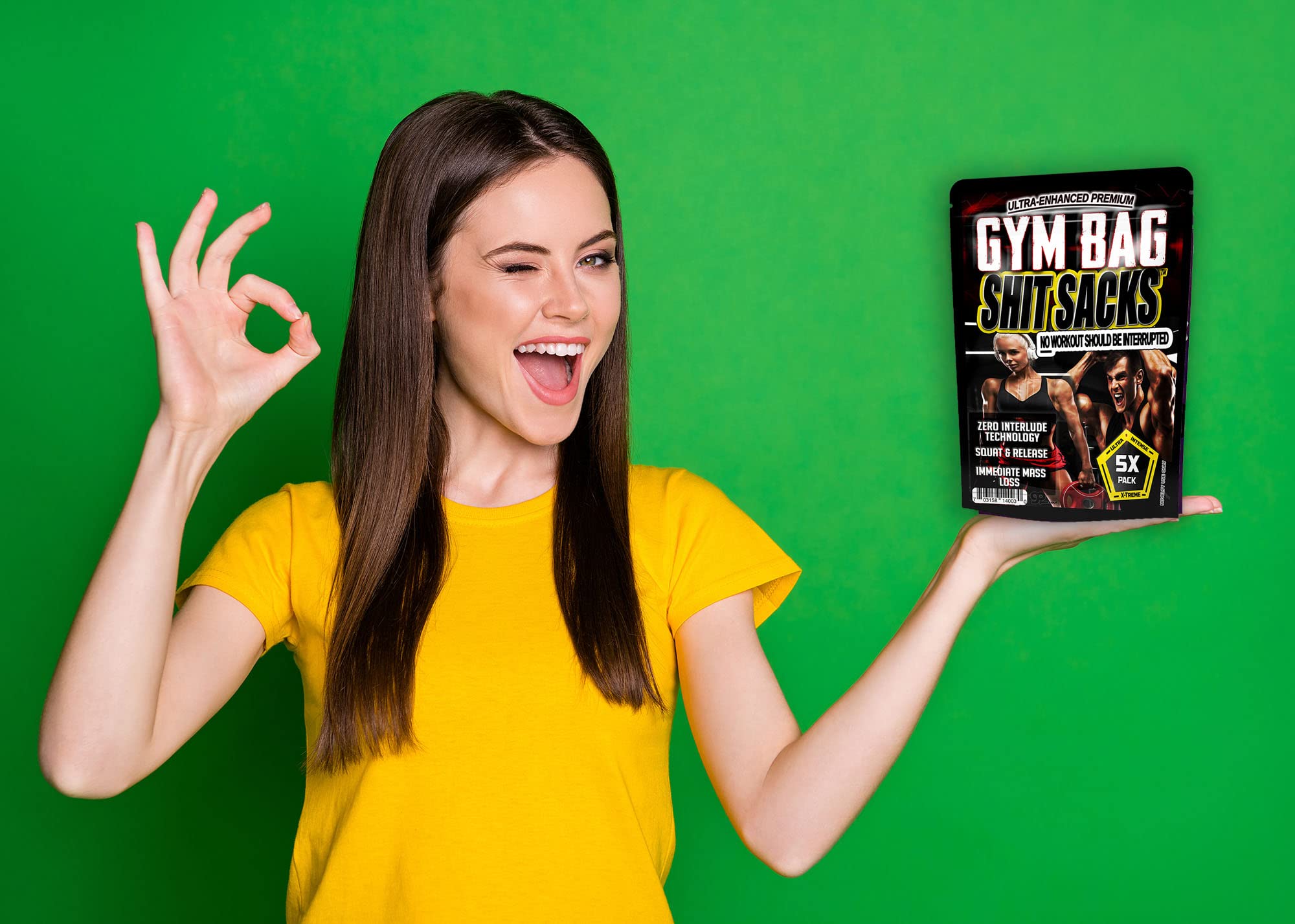 5 Pack Funny Gym Sh*t Sacks - Novelty Workout Gags for Men & Trainers | Silly Fitness Gifts, Biohazard Gym Bags & Bodybuilding Jokes | Perfect for Gym Pranks, Stocking Stuffers & Health Enthusiasts